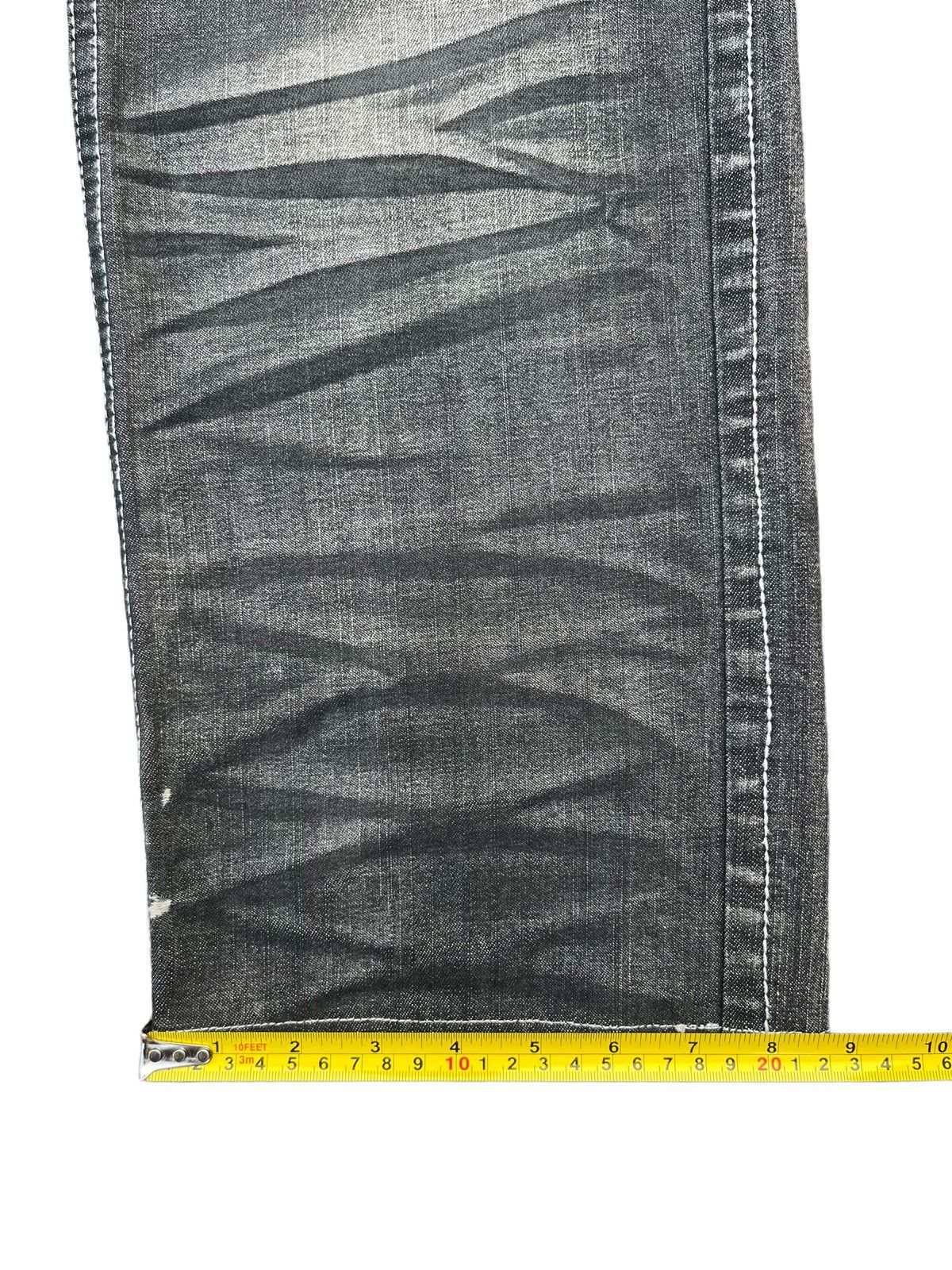 Vintage Japanese Brand Lowbox Distressed Charcoal Faded Jean