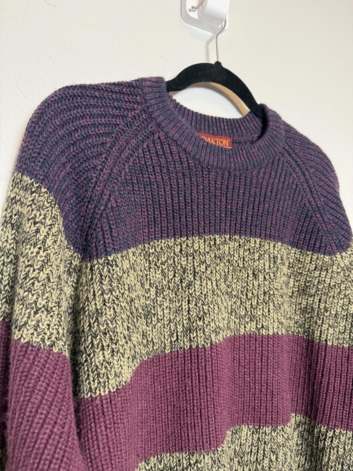 Oakton Limited Vintage 90s Oakton Limited Striped Cable Knit Sweater Size US XL / EU 56 / 4 - 2 Thumbnail