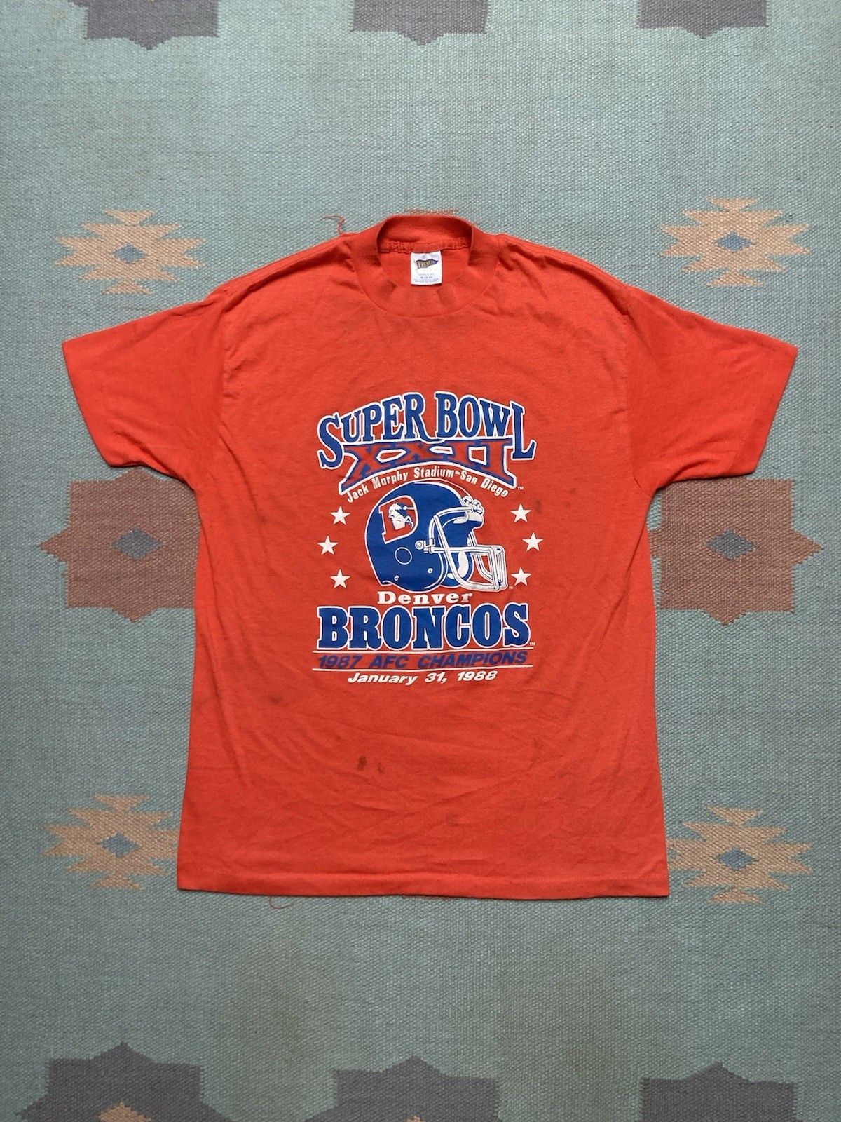 Vintage 80s t shirt Denver broncos Super Bowl 1988 single stitch M Size US M / EU 48-50 / 2 - 1 Thumbnail