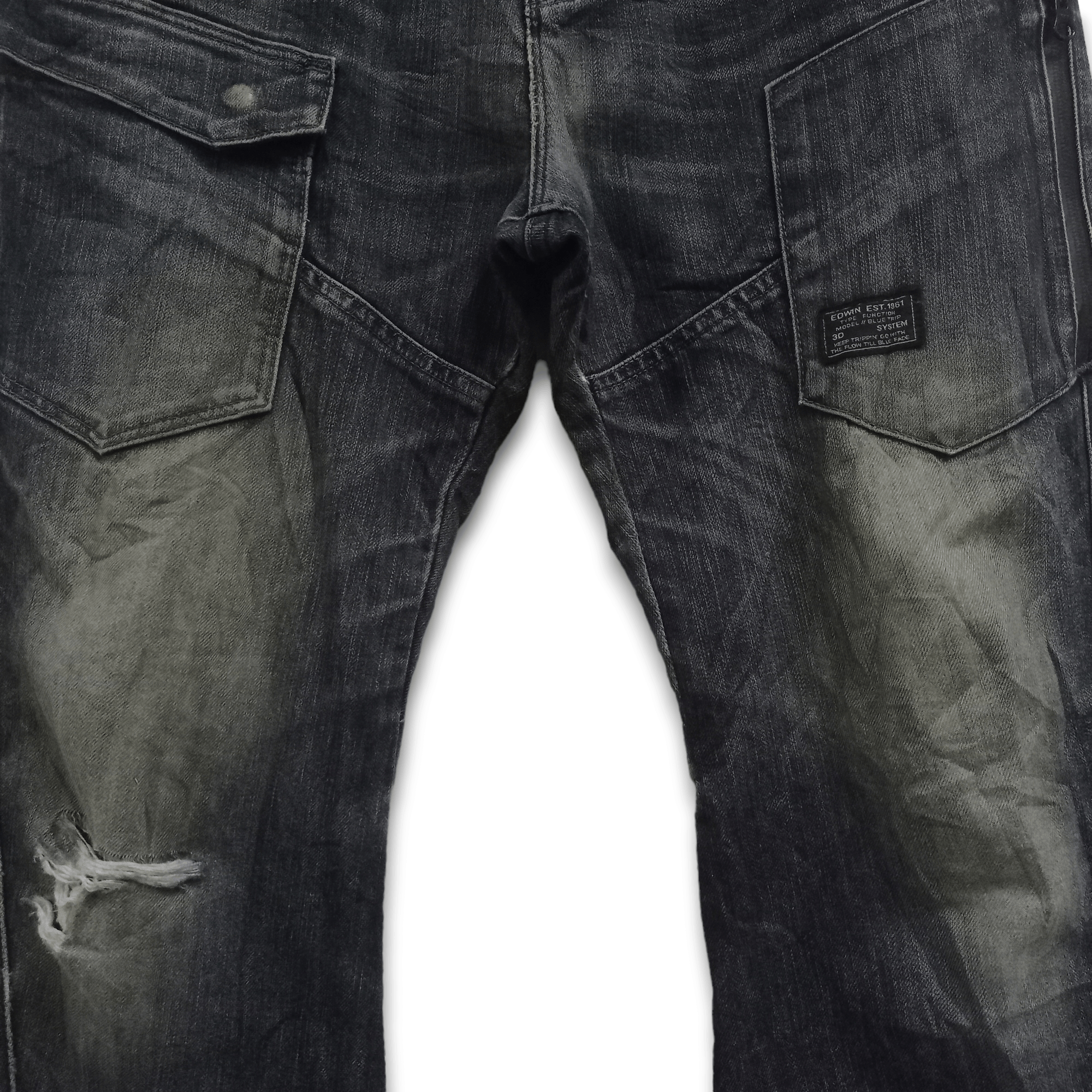 Edwin Vintage Edwin Blue Trip Mud Wash Cargo Loose Denim Size US 33 - 5 Thumbnail