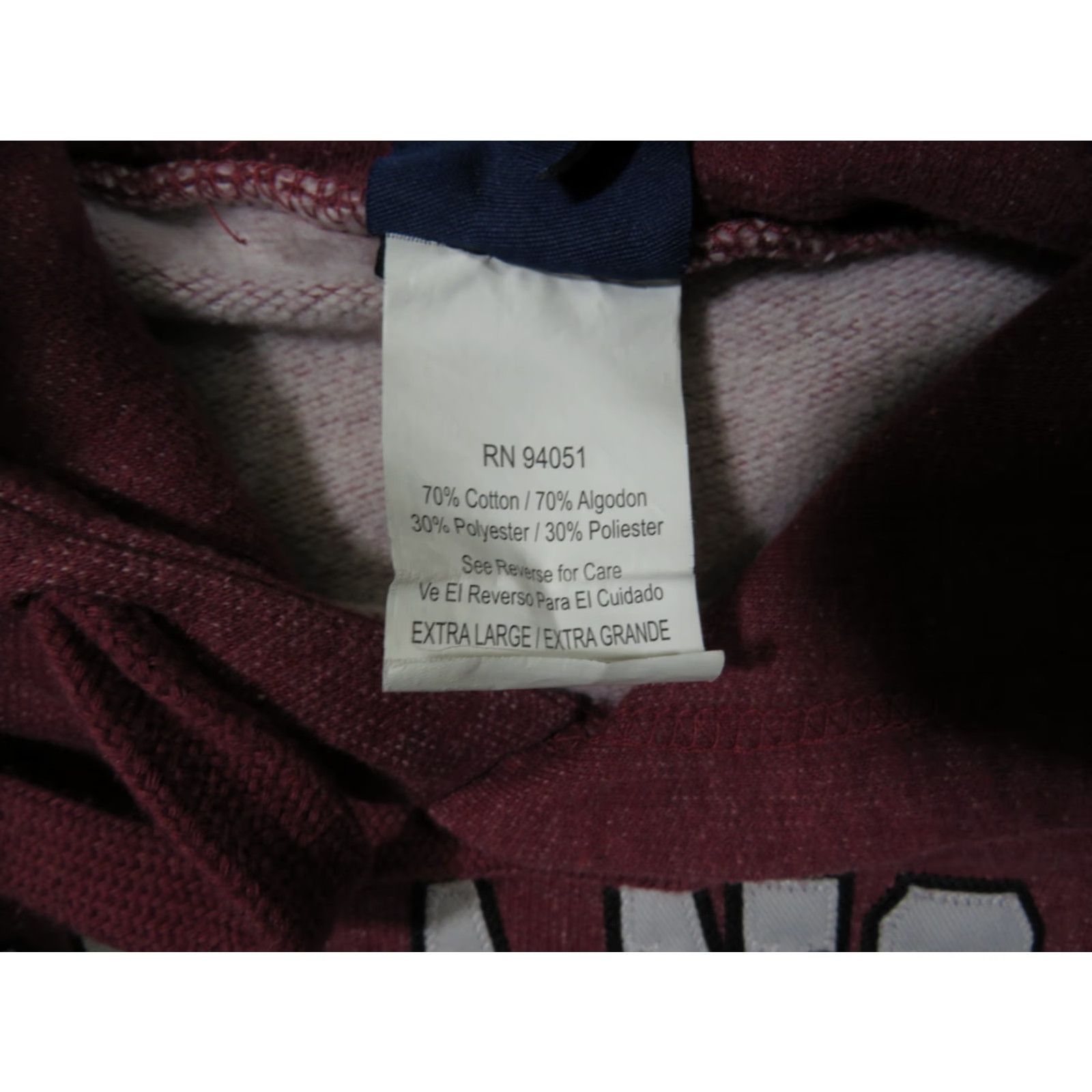 NCAA VTG Arkansas Razorback OVB Hoodie Mens XL Red Cotton Pullover Hooded Sports Basketball Football Crew Neck Drawstring Winter Spring Fall Size US XL / EU 56 / 4 - 5 Thumbnail