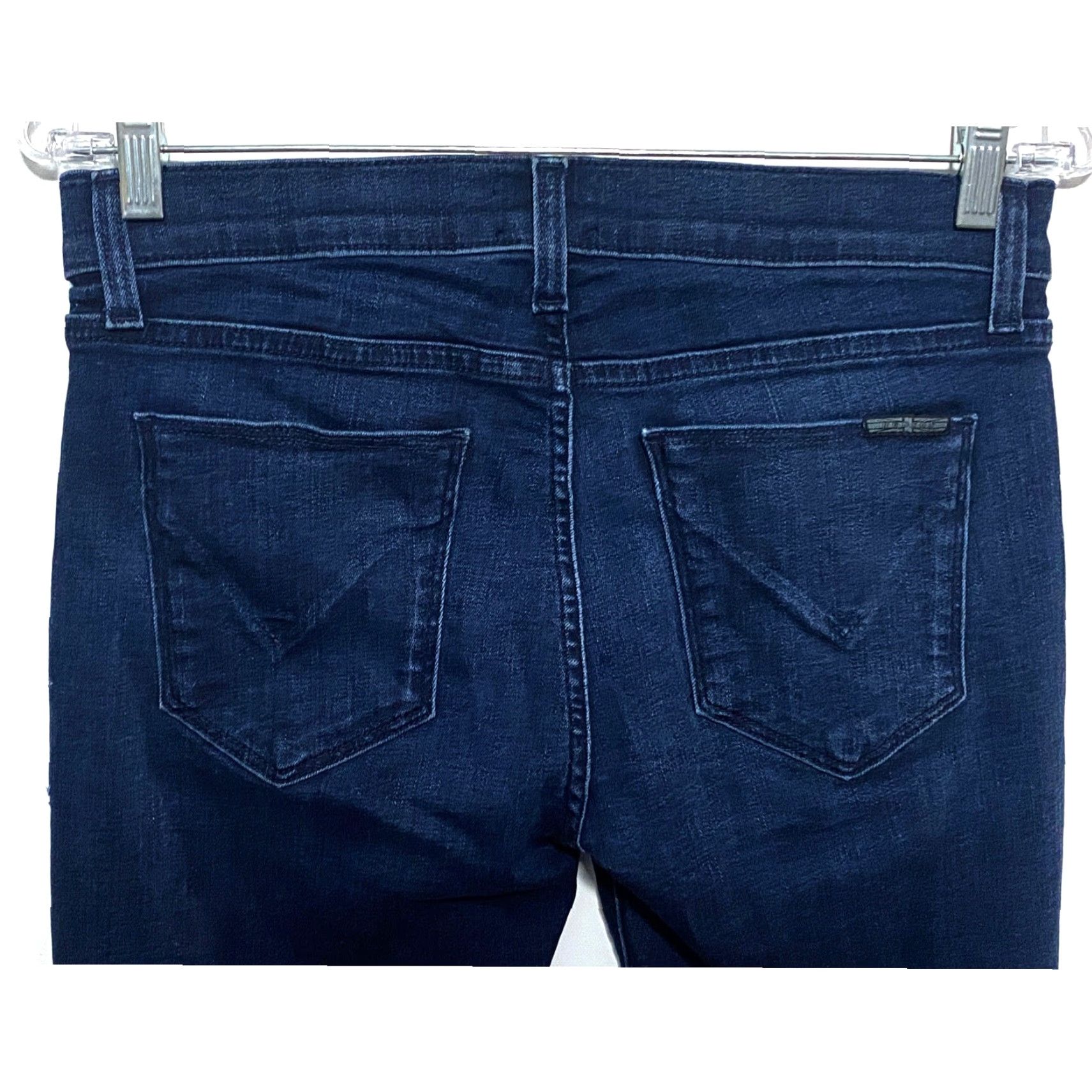 Vintage Hudson Jeans Krista Super Skinny Womens 27 Raw Hem Dark Wash Stretch Y2K Preppy Jeans Womens Jeans Stretch Medium Wash Size 27" / US 4 / IT 40 - 5 Thumbnail