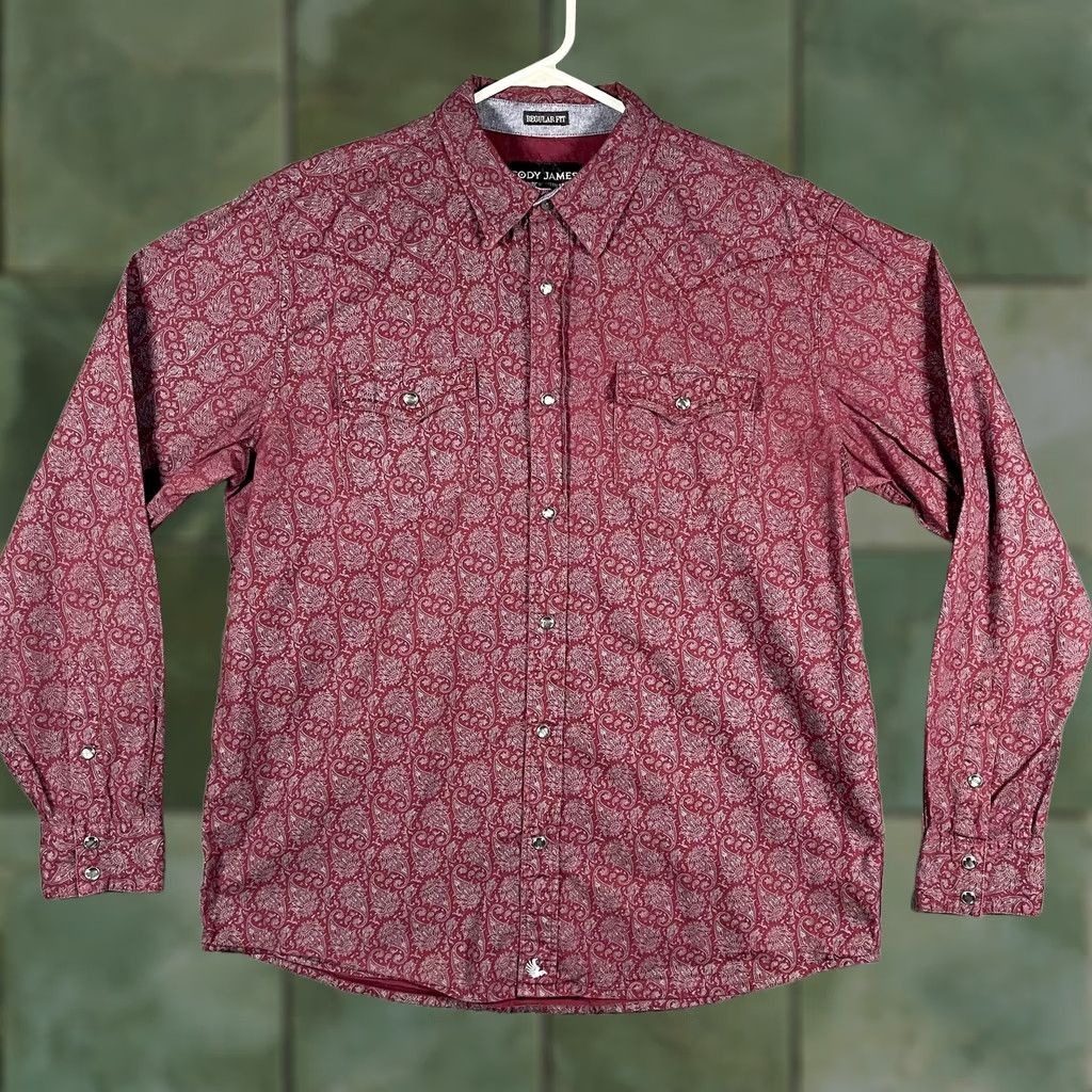 Cody James Cody James Shirt Mens L Red Paisley Western Button-Up Long Sleeve Cowboy Size US L / EU 52-54 / 3 - 1 Thumbnail