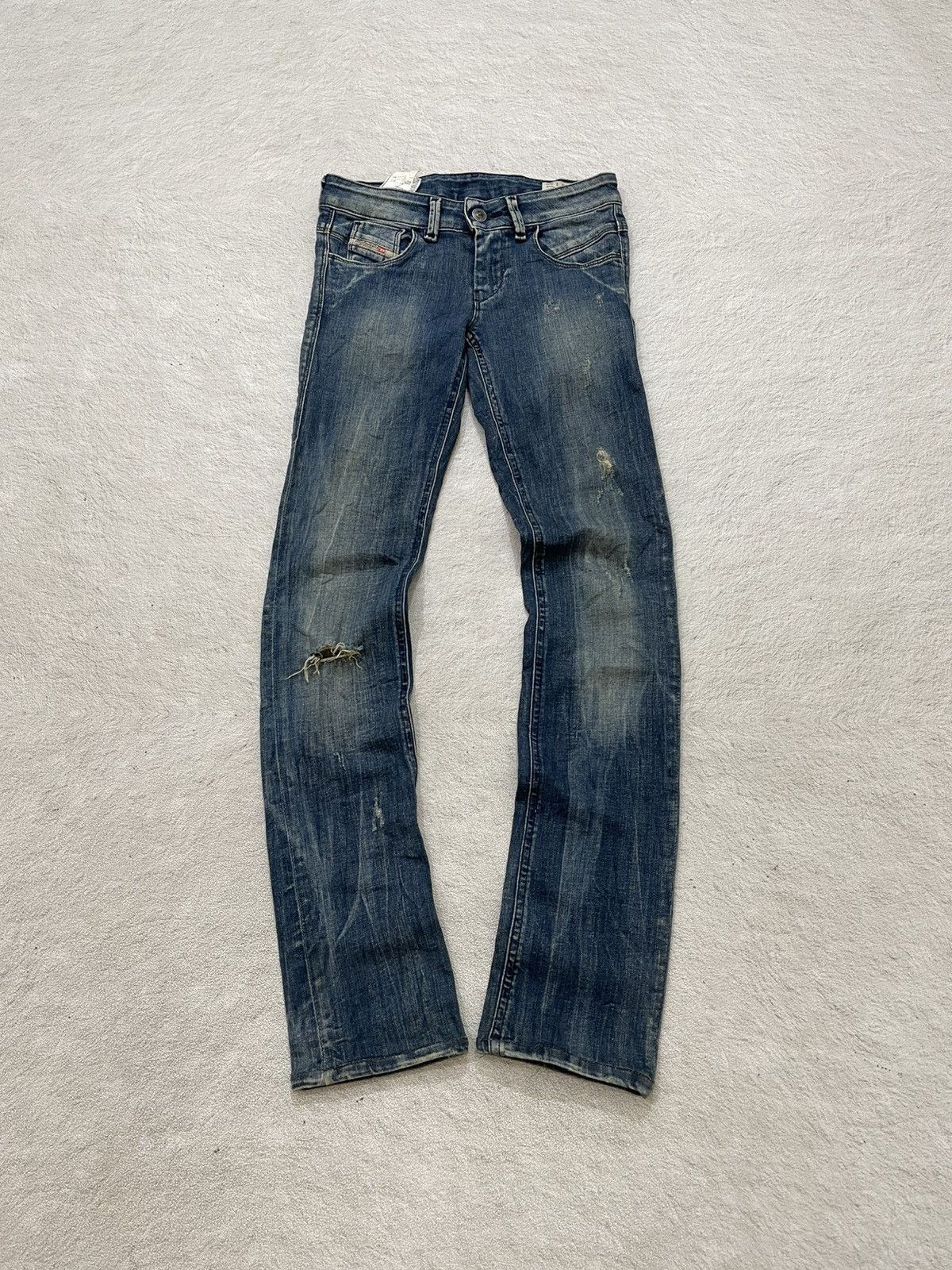 Diesel 2000s Diesel Lowette Denim Mudwash Ripped Jeans Y2K Hysteric Size 25" / US 0 / IT 36 - 1 Thumbnail