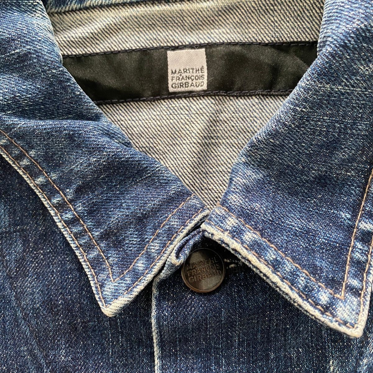 Marithe + Francois Girbaud Vintage Marithe Francois Girbaud Trucker Fadded Denim Jacket Size US S / EU 44-46 / 1 - 4 Thumbnail