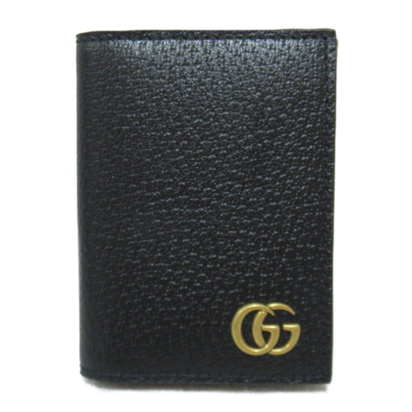 Gucci Gucci Gg Marmont Business Card Holder Name Leather Black Size ONE SIZE - 1 Thumbnail