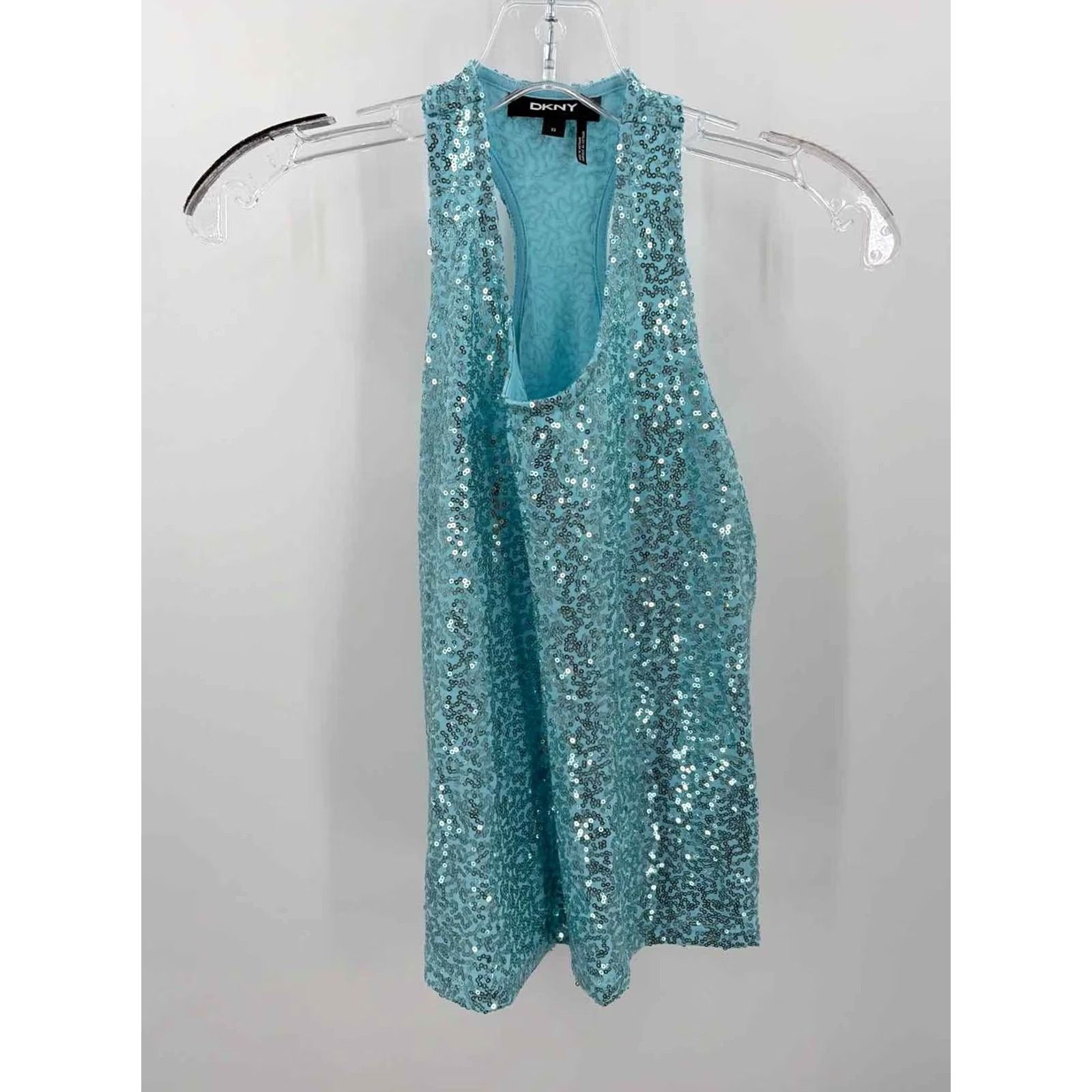 DKNY Pre-Owned DKNY Blue Size XS Sequin Razorback Tank Top Size XS / US 0-2 / IT 36-38 - 4 Thumbnail