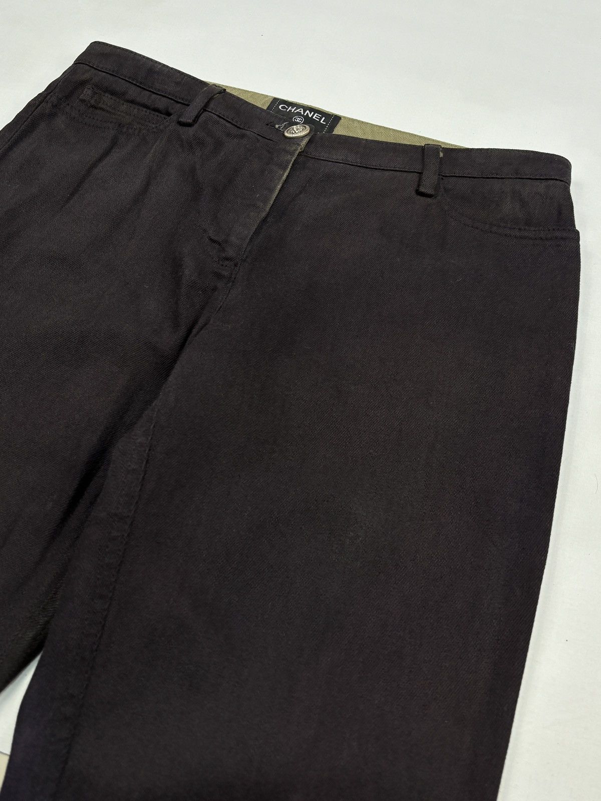 Chanel F/W 2008 Karl Lagerfield Era Pleated Hem Slim Fit Jeans Size 29" - 4 Thumbnail