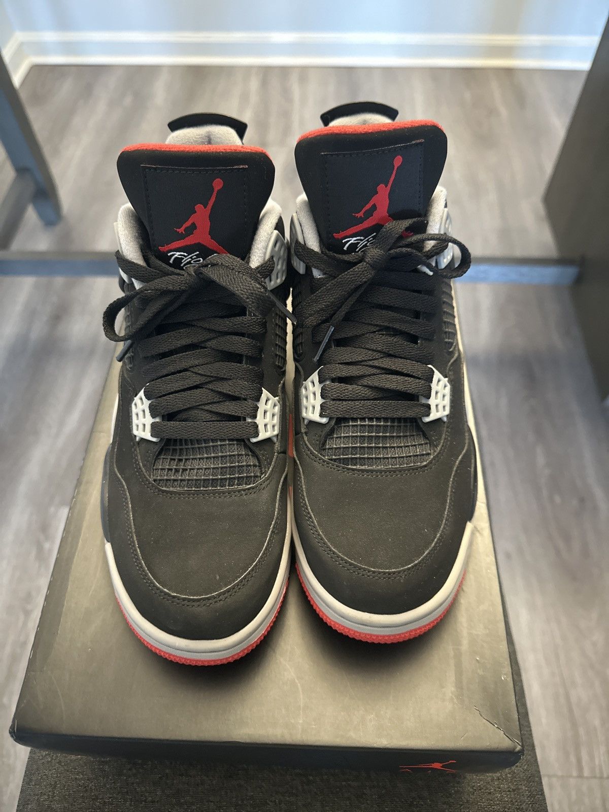 Nike 2019 Air Jordan 4 Retro ‘Bred’ Size US 8.5 / EU 41-42 - 3 Thumbnail