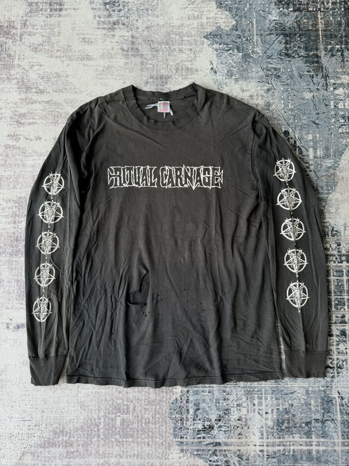 Band Tees × Nirvana × Vintage Vintage Ritual Garnage Metal Core LongSleeves /Bjork Sade Size US M / EU 48-50 / 2 - 2 Thumbnail