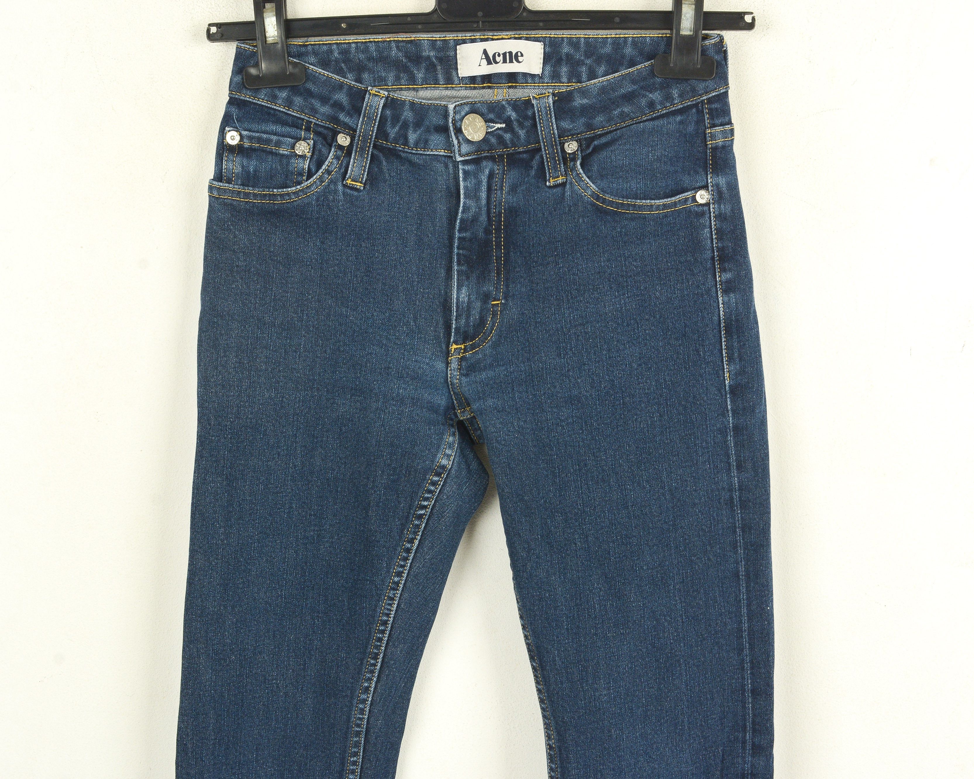Acne Studios FLEX S Jeans Women W25 L32 Slim Denim Blue Stretch Skinny Size 25" / US 0 / IT 36 - 2 Thumbnail