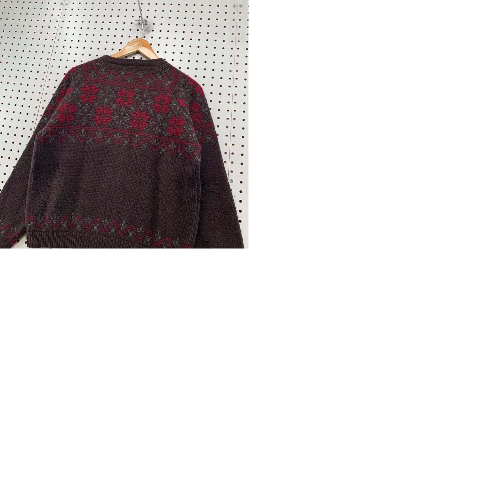 Gap VINTAGE GAP Wool Cardigan Sweater Zip Womens M Brown Nordic Snowflake Size M / US 6-8 / IT 42-44 - 9 Thumbnail