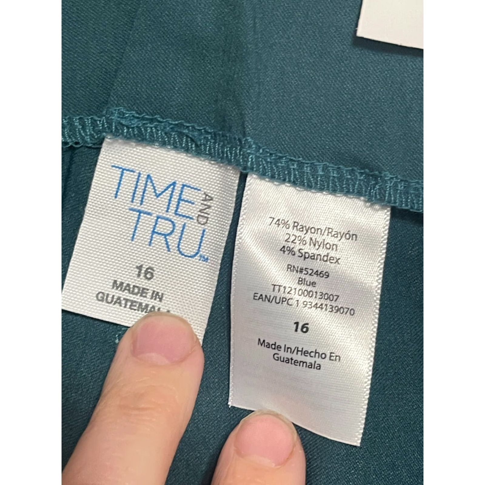 Vintage **Time&Tru Women's Green Size 16 Stretch Pants NWT** User: Time&Tru Women's Green Size 16 Stretch Pants NWT Size 38" / US 16 / IT 52 - 4 Thumbnail