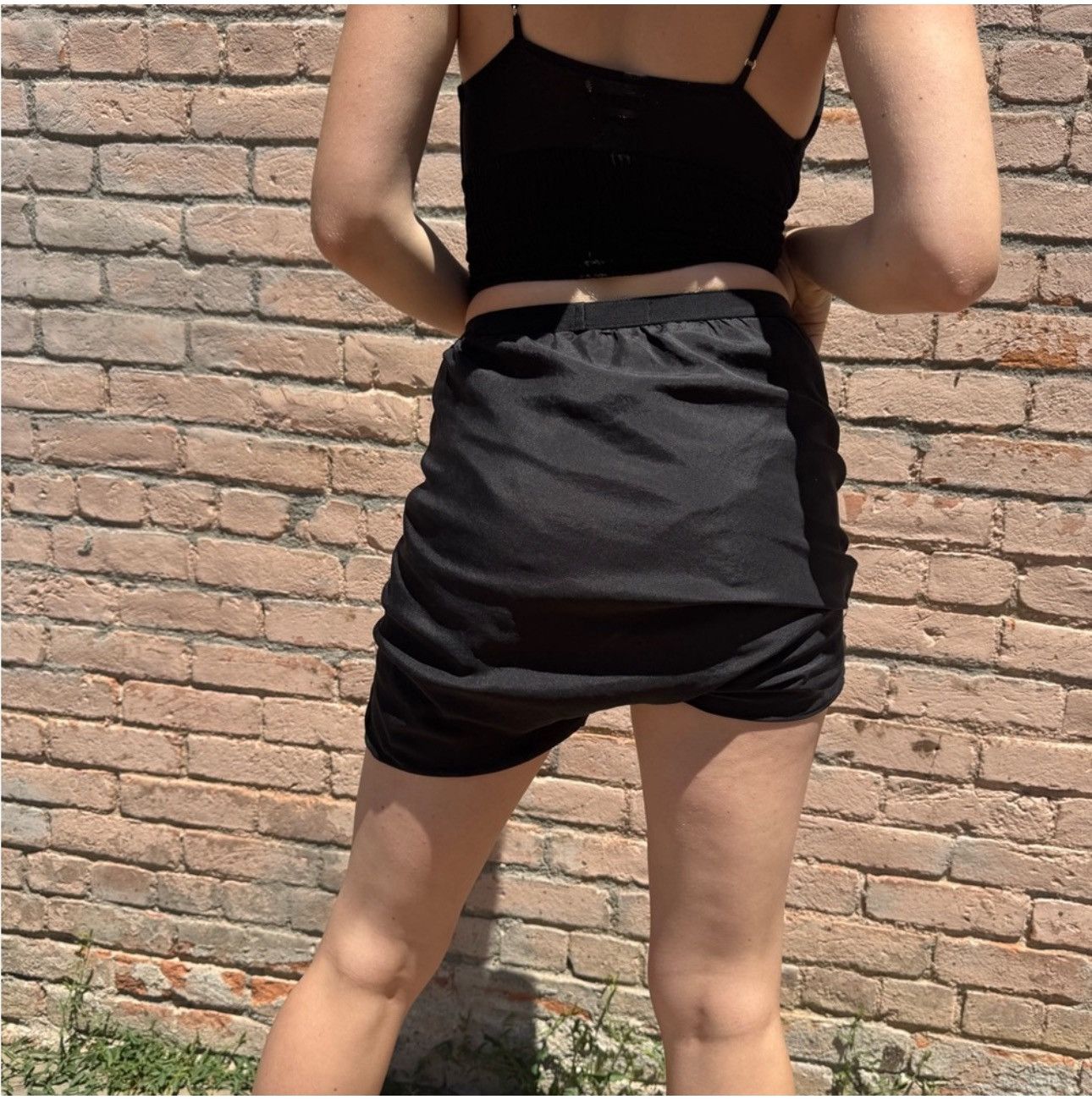 Rick Owens Rick Owens Lilies Black Silk Ruched Skort Mini Skirt Sz S Size 27" / US 4 / IT 40 - 2 Thumbnail