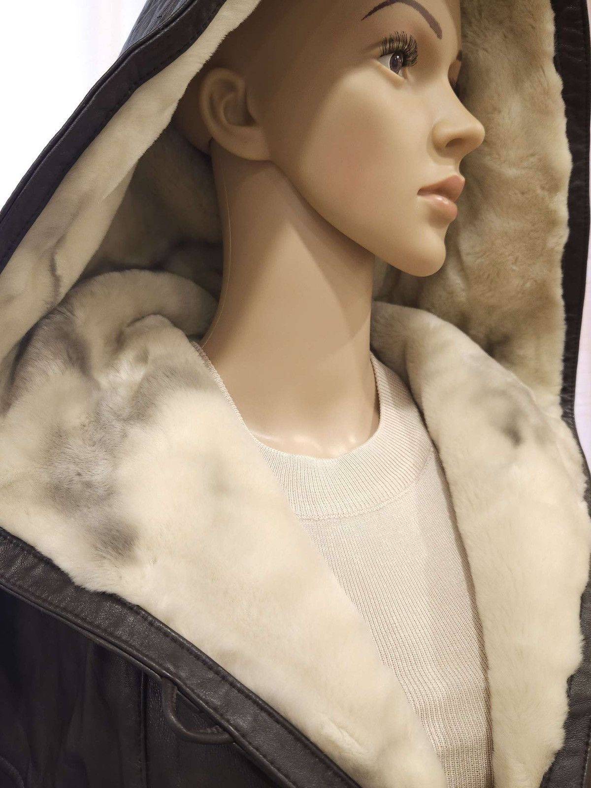 Vintage × Wilsons Leather Genuine Leather Oversized Hooded Coat & Faux Fur By Wilsons. Size L / US 10 / IT 46 - 2 Thumbnail