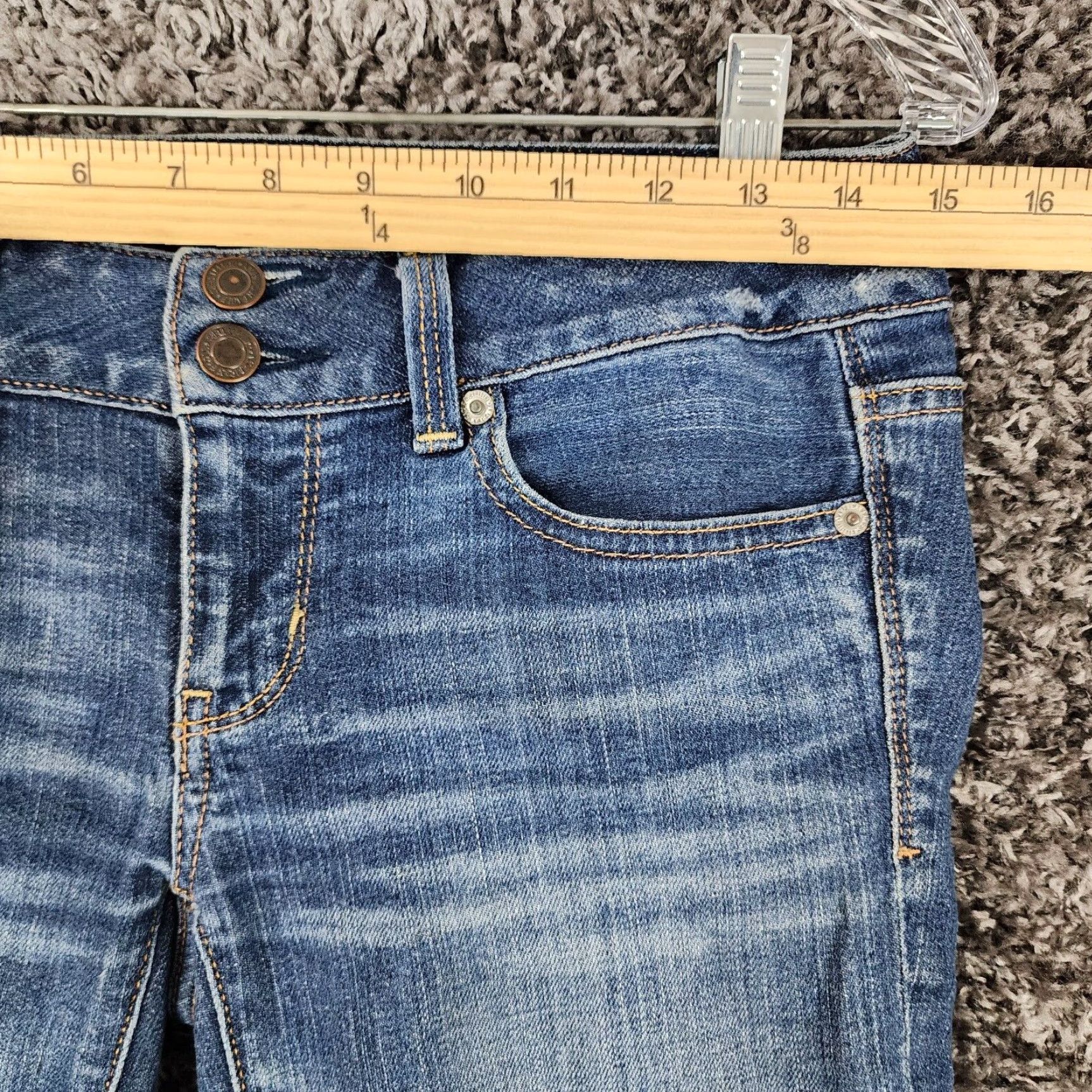 American Eagle Outfitters American Eagle Womens Blue Stretch Jeans Size 2 Size 26" / US 2 / IT 38 - 4 Thumbnail