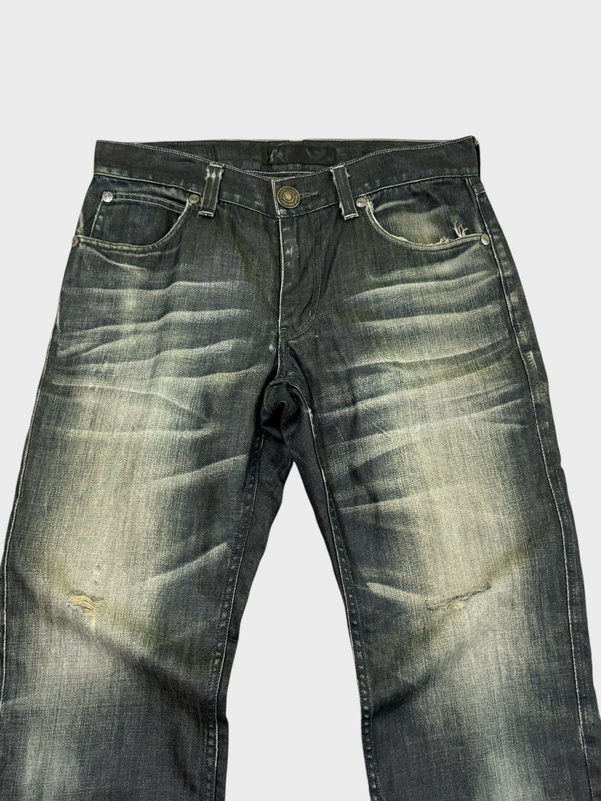 Other BACK NUMBER Distressed Rick Owen Style Waxed Denim Size US 31 - 3 Thumbnail