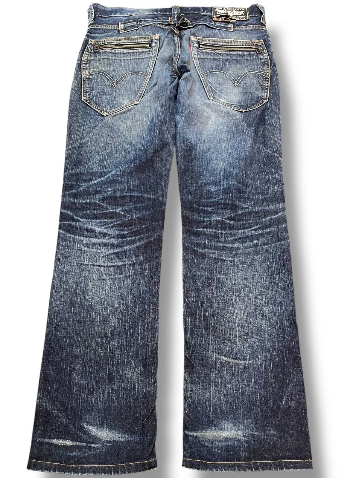 Levi's Vintage Clothing Vintage Levi’s 511 Slim Buckle Belt Whiskers Denim Size US 34 / EU 50 - 3 Thumbnail