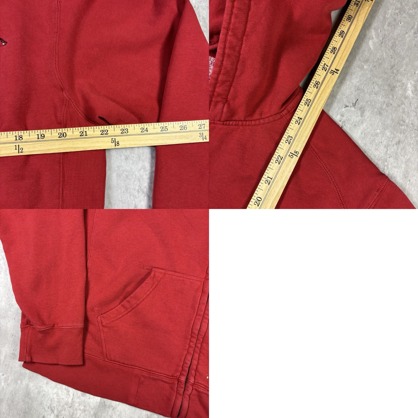 Vintage VINTAGE 90s Arkanasas University Full Zip Red Hoodie Mens L Size Size US L / EU 52-54 / 3 - 8 Thumbnail