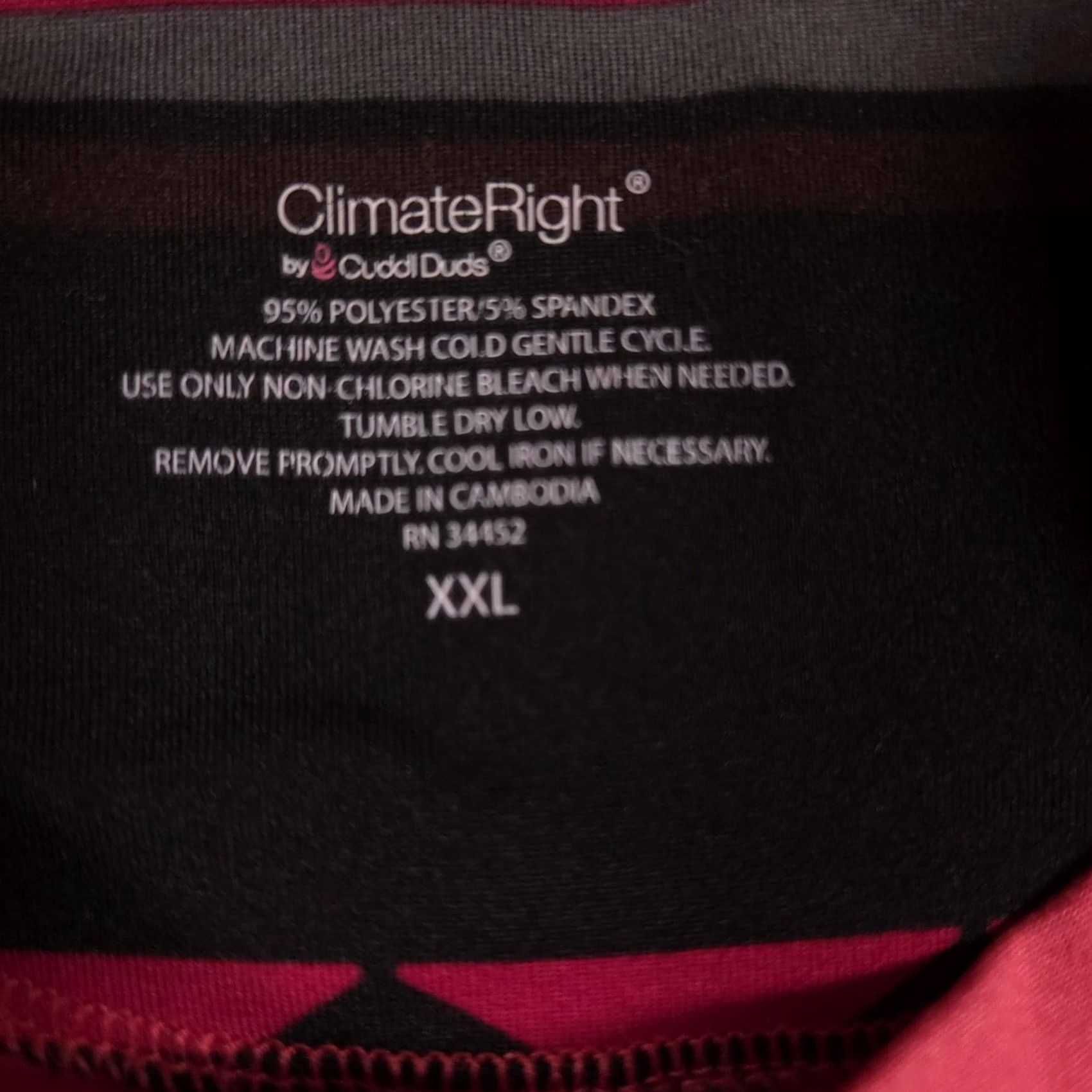 Vintage ClimateRight by Cuddl Duds Shirt Womens XXL Pink Long Sleeve Base Layer Top Size XXL / US 16-18 / IT 52-54 - 5 Thumbnail