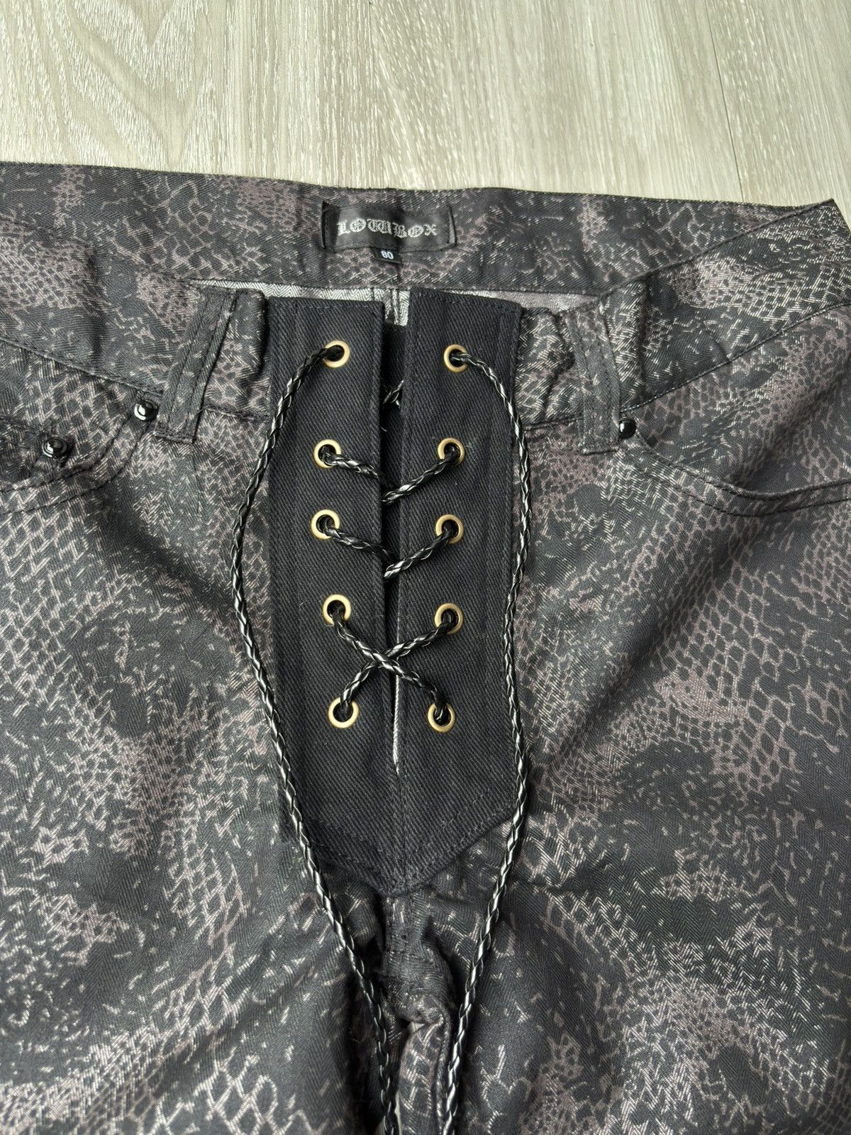 Japanese Brand LOWBOX lace up flare pants Size US 28 / EU 44 - 3 Thumbnail