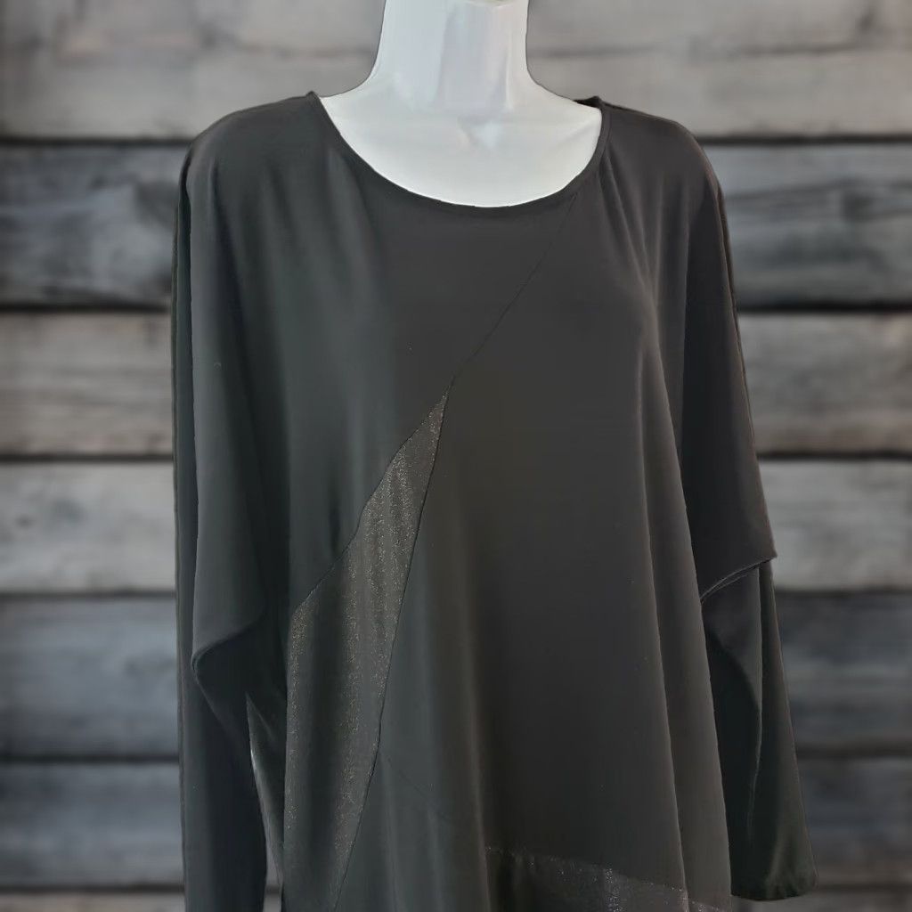 Joseph Ribkoff Joseph Ribkoff Dress Womens Long Sleeve Size 8 Black Metallic Panels Shift Polyester Blend 35" 23" 26.5" Pullover Round Neck Womens Size M / US 6-8 / IT 42-44 - 1 Thumbnail