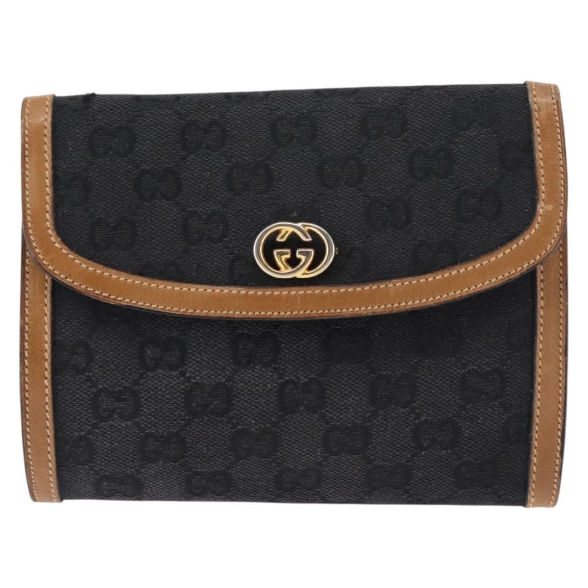 Gucci GUCCI GG Canvas Shoulder Bag Canvas Black Brown Size ONE SIZE - 2 Thumbnail