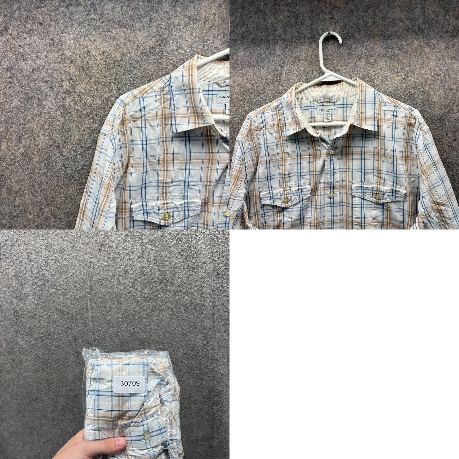 Banana Republic VINTAGE? No. Banana Republic Shirt Mens XL White Blue Button Down Preppy Plaid Classic Size US XL / EU 56 / 4 - 9 Thumbnail