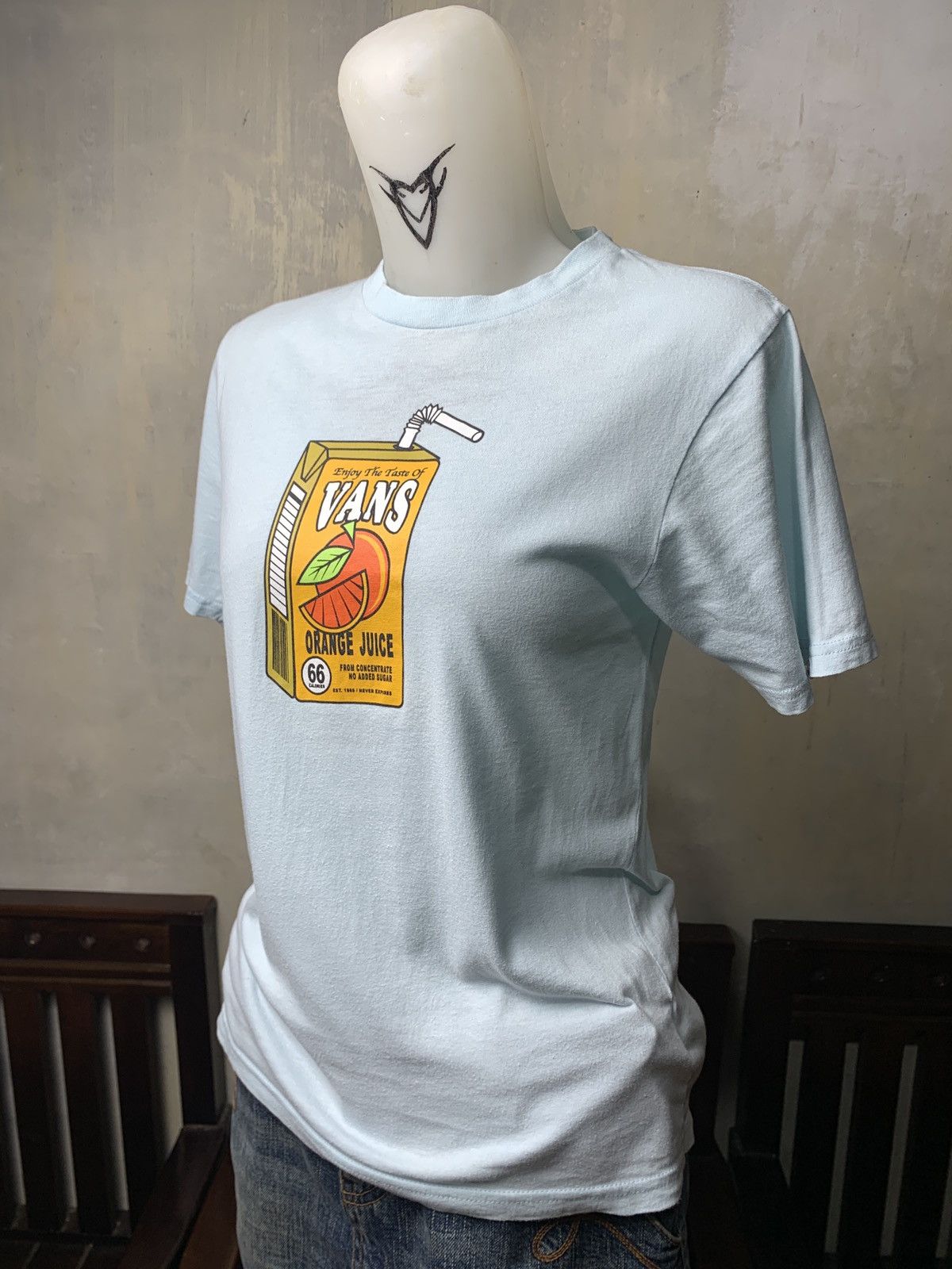 Vans Vans Skateboarding Baby Blue Orange Juice Cute Graphic Tee Size S / US 4 / IT 40 - 2 Thumbnail