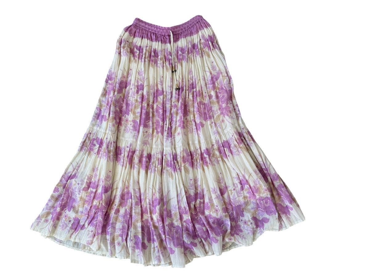 Spell SPELL & GYPSY Set Pink Skirt Blouse LEI MAXI White Floral XS Size 27" / US 4 / IT 40 - 5 Thumbnail