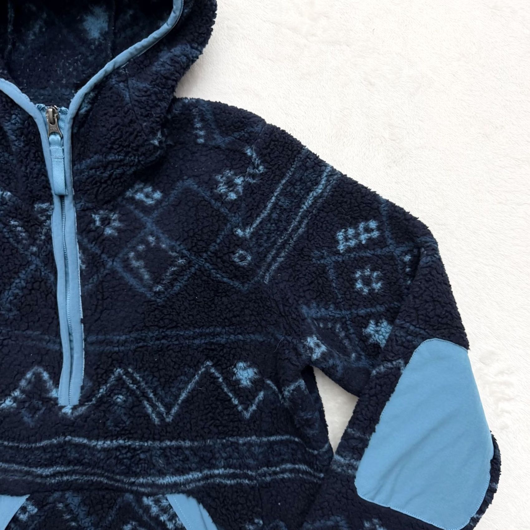 The North Face The North Face Sweater Womens XS Blue Fleece Hooded Half Zip Pullover Elbow Pads Size XS / US 0-2 / IT 36-38 - 3 Thumbnail