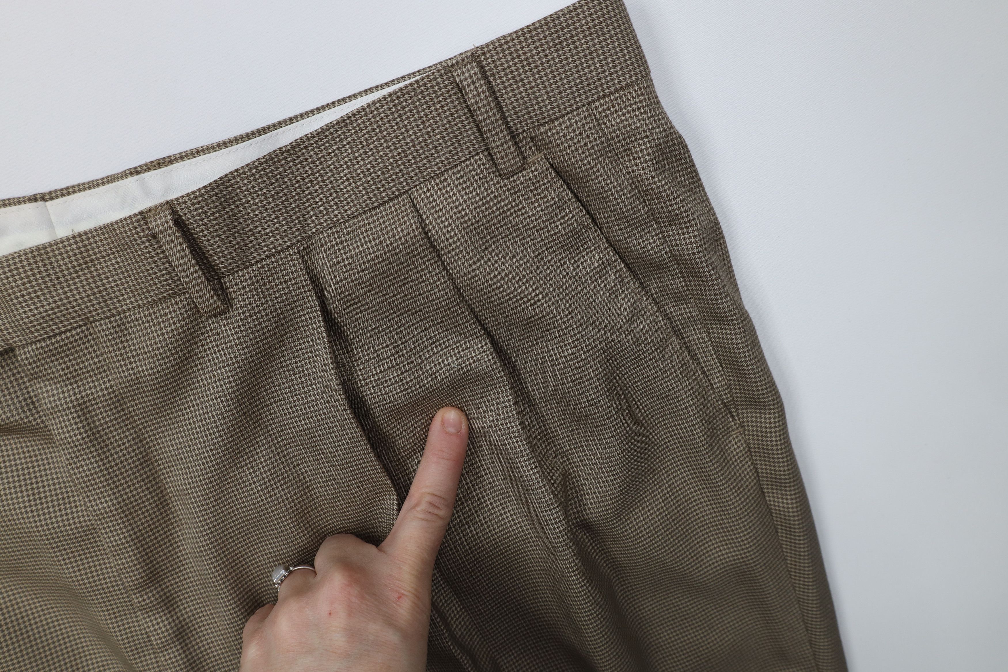 Ralph Lauren Vintage 90s Ralph Lauren Blend Houndstooth Wide Leg Pants Size US 42 / EU 58 - 5 Thumbnail
