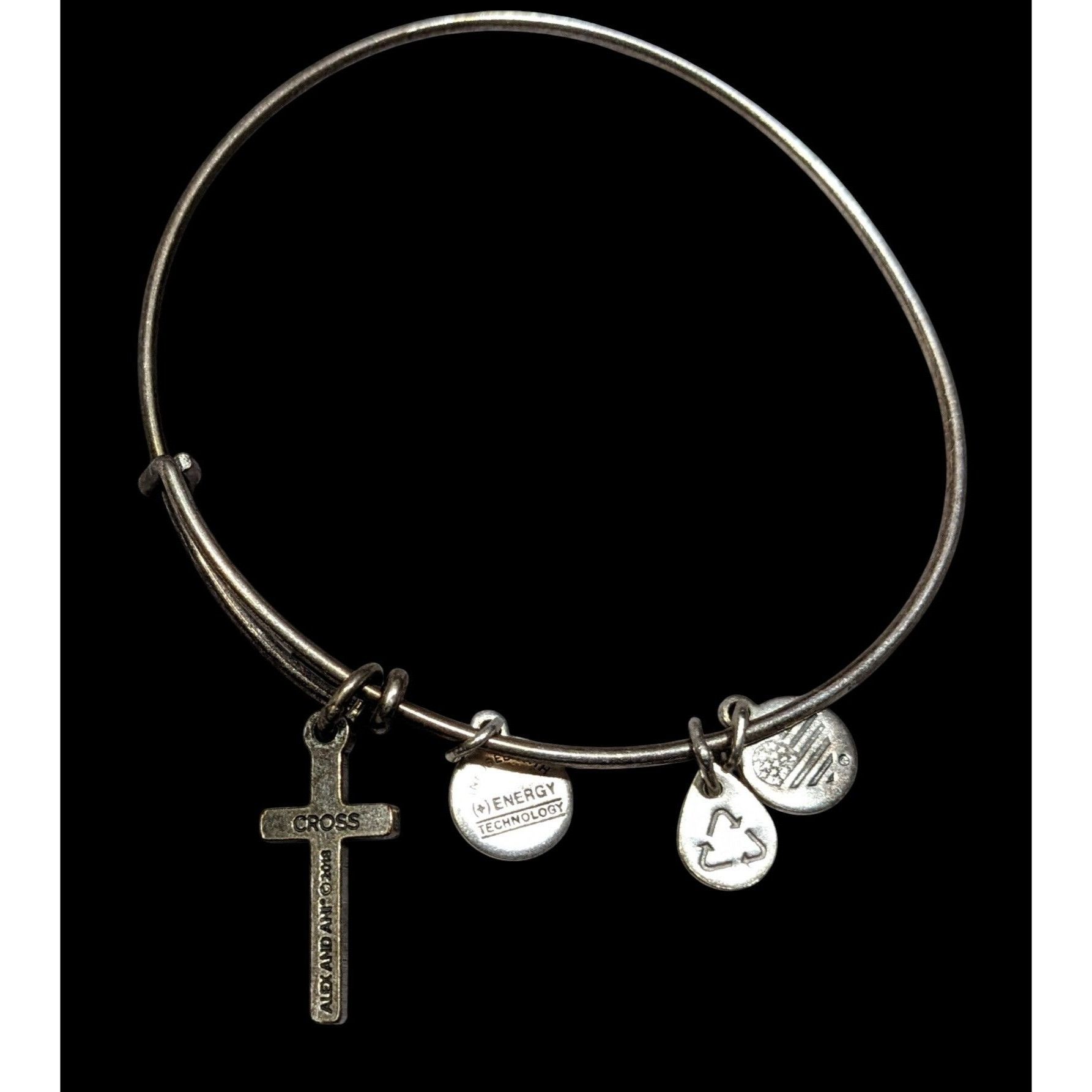 Other Alex & Ani Religious Silver Tone Bangle Bracelet With Cross Size ONE SIZE - 2 Thumbnail