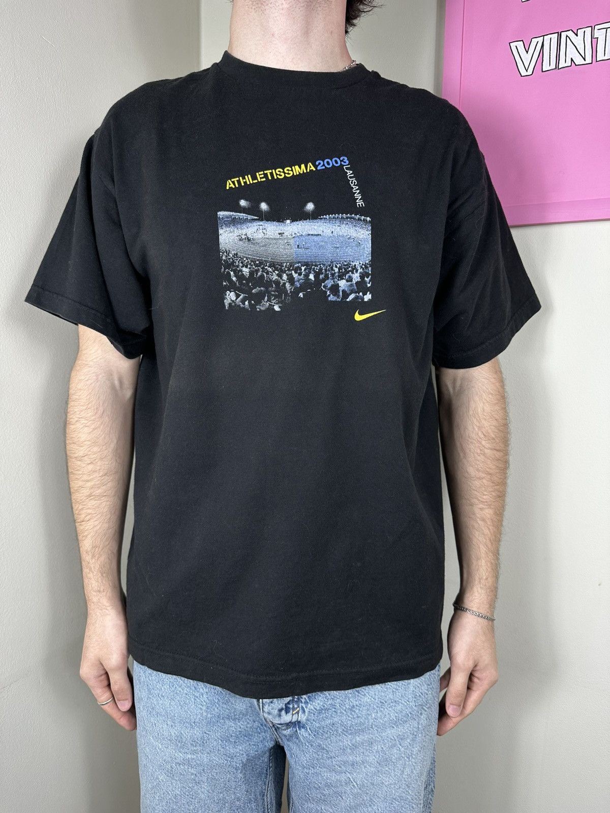 Nike Nike Athletissima 2003 T Shirt Swoosh Lausanne Printed Logo Size US L / EU 52-54 / 3 - 1 Thumbnail