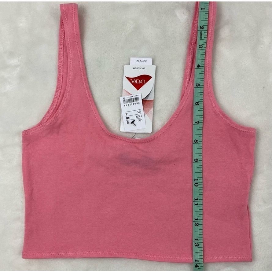 Topshop NWT Topshop Women's Pink Scoop Neck Crop Tank Top Size 4 Size S / US 4 / IT 40 - 6 Thumbnail