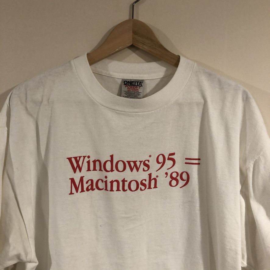 Apple RARE Apple 'Macintosh '89 = Windows 95' Diss T-shirt Size US XL / EU 56 / 4 - 1 Thumbnail