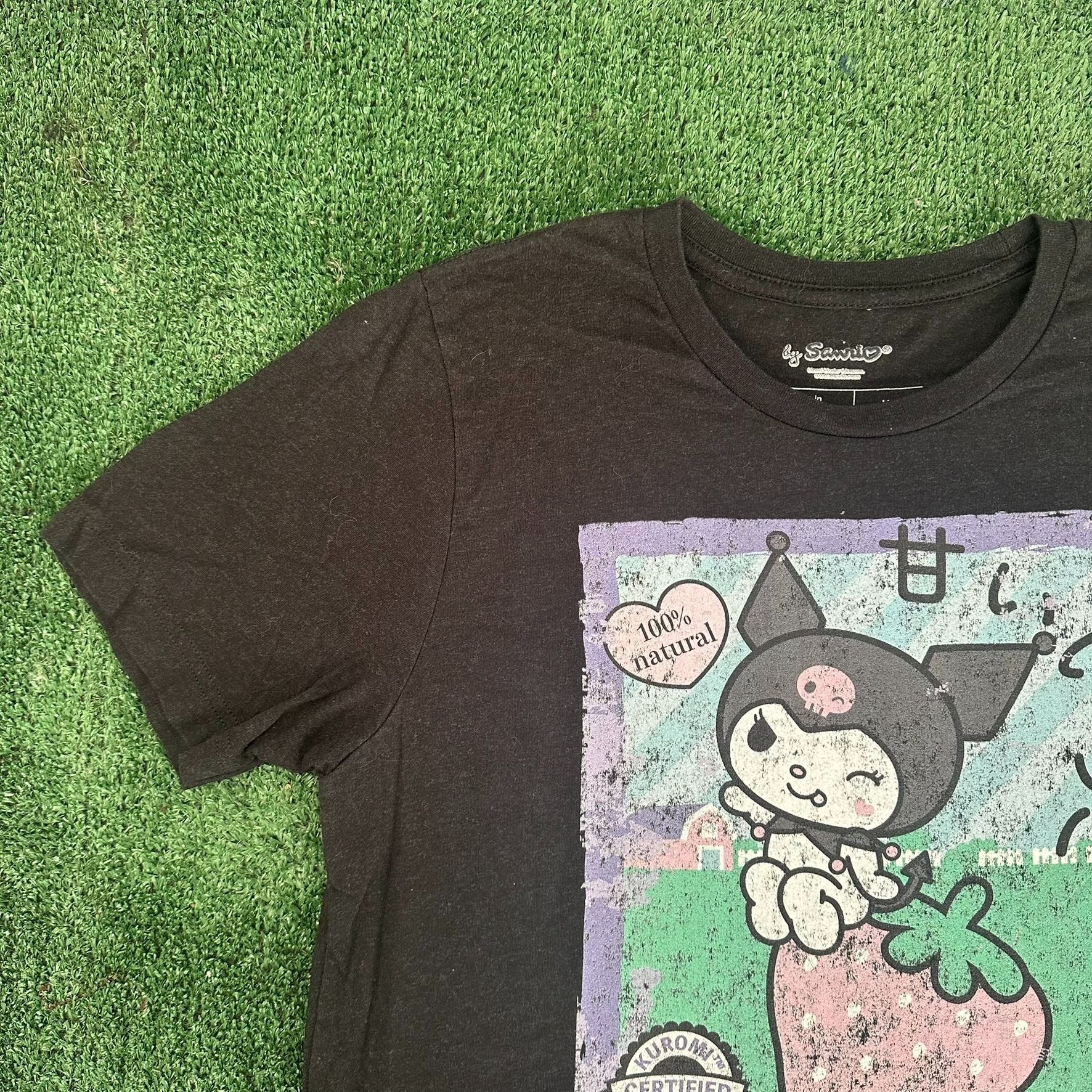Japanese Brand Sanrio Kuromi Strawberry T-Shirt Cute Emo Punk Goth Tee Size US M / EU 48-50 / 2 - 2 Thumbnail