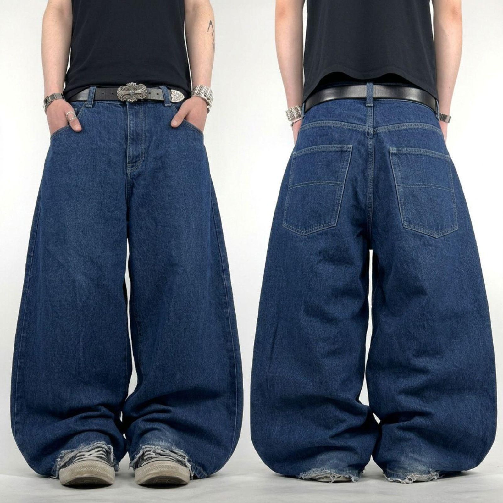 Vintage y2k faded embroidered skater baggy wide leg jeans