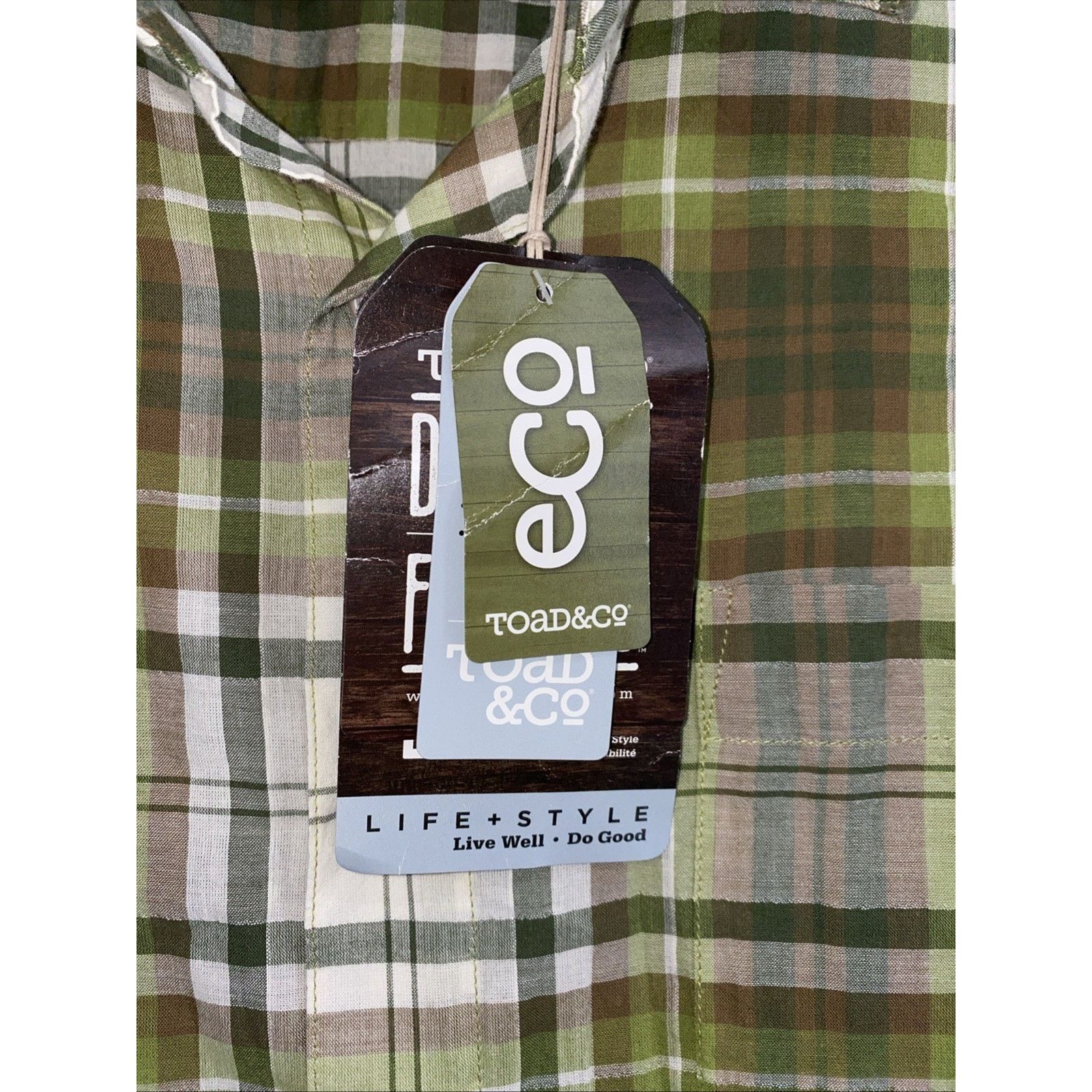 Toad&Co Toad & Co Men XL Iguana Green Plaid Cuba Libre L/S Shirt NWT Size US XL / EU 56 / 4 - 4 Thumbnail