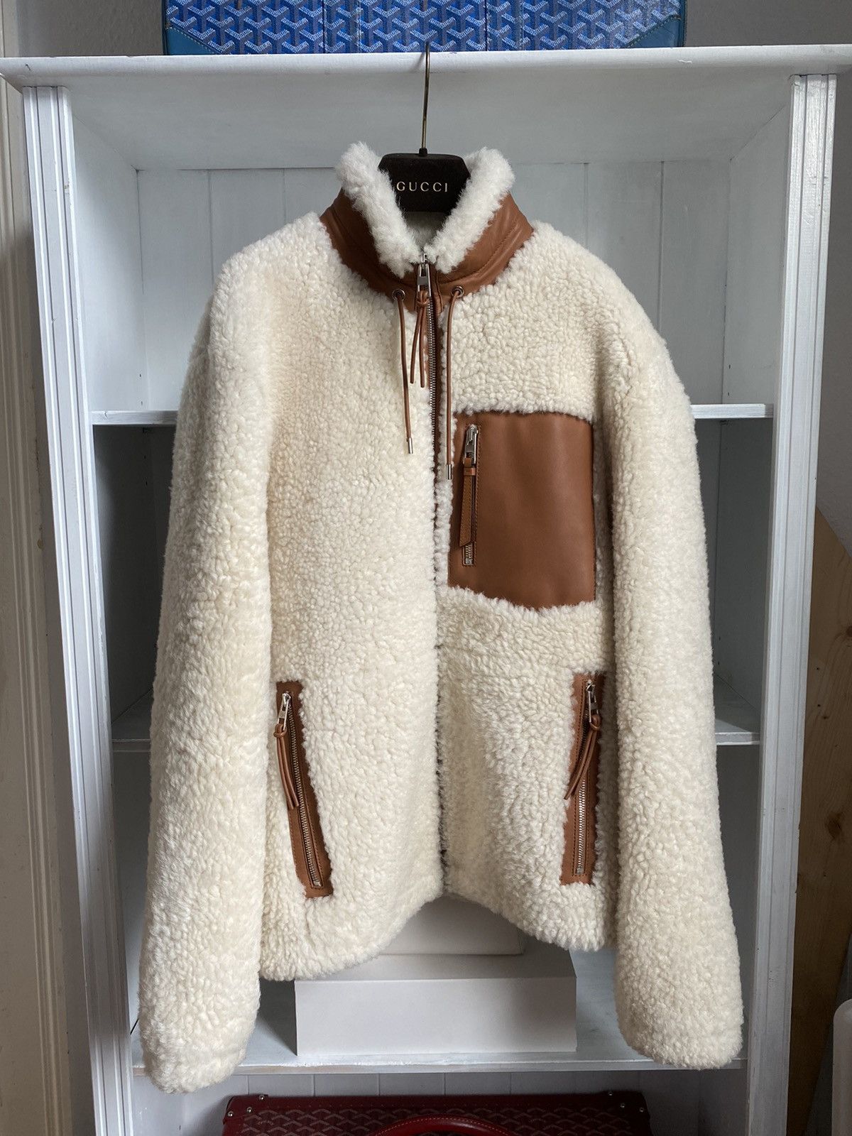 image of Loewe Shearling Jacket S M in Beige, Men's (Size Small)