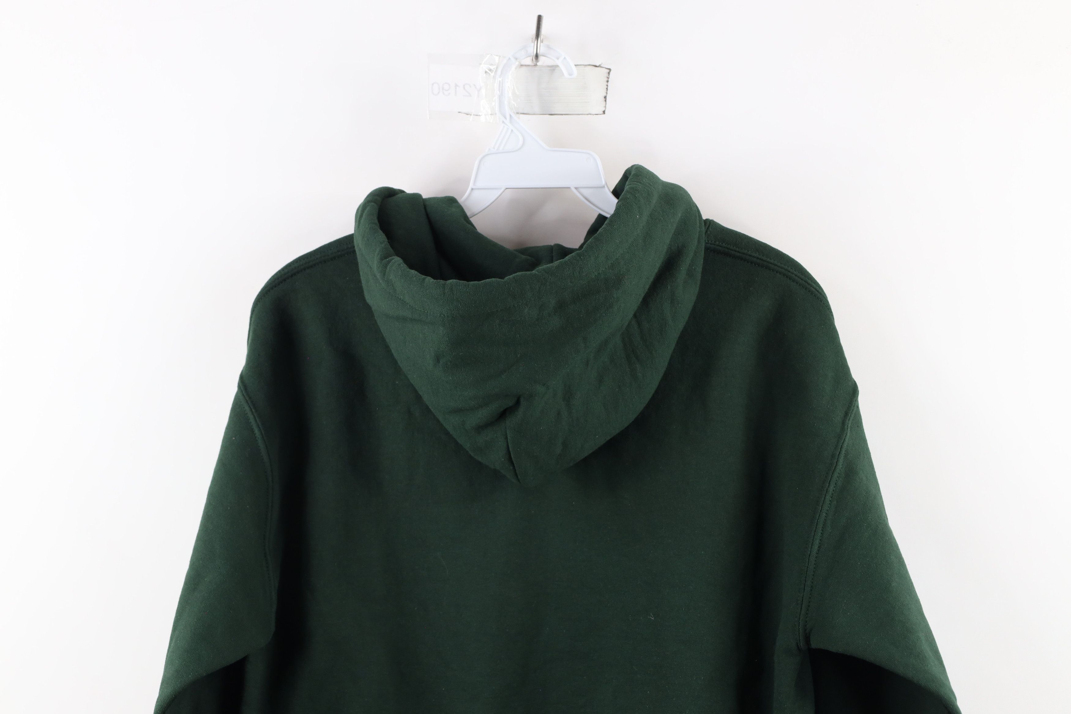 Vintage Vintage 90s Streetwear Blank Hoodie Sweatshirt Hunter Green Size US S / EU 44-46 / 1 - 8 Thumbnail