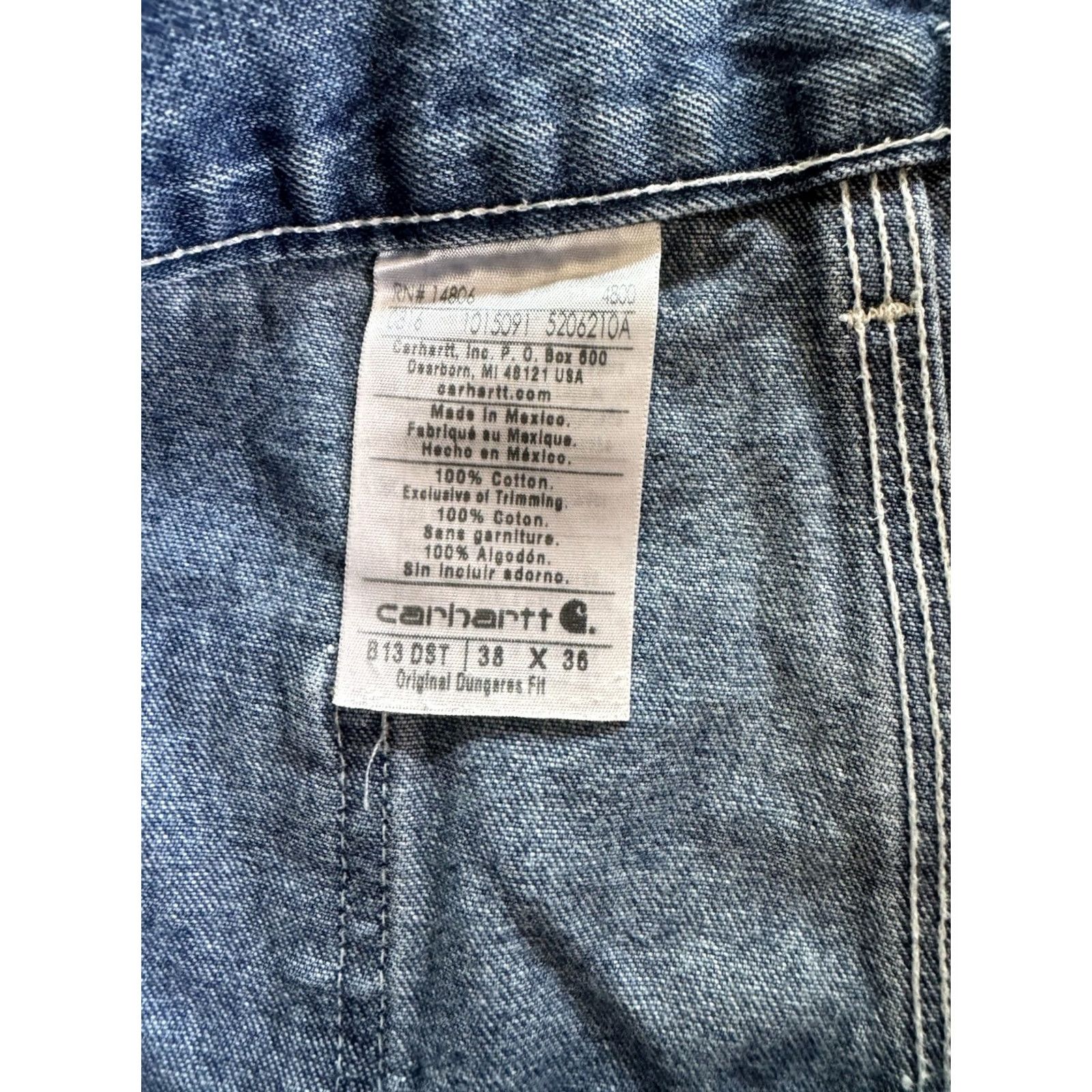 Carhartt Carhartt Carpenter Jeans Men's 38 X 36 Blue Workwear B13 DST 90s Logo USA Size US 38 / EU 54 - 2 Thumbnail