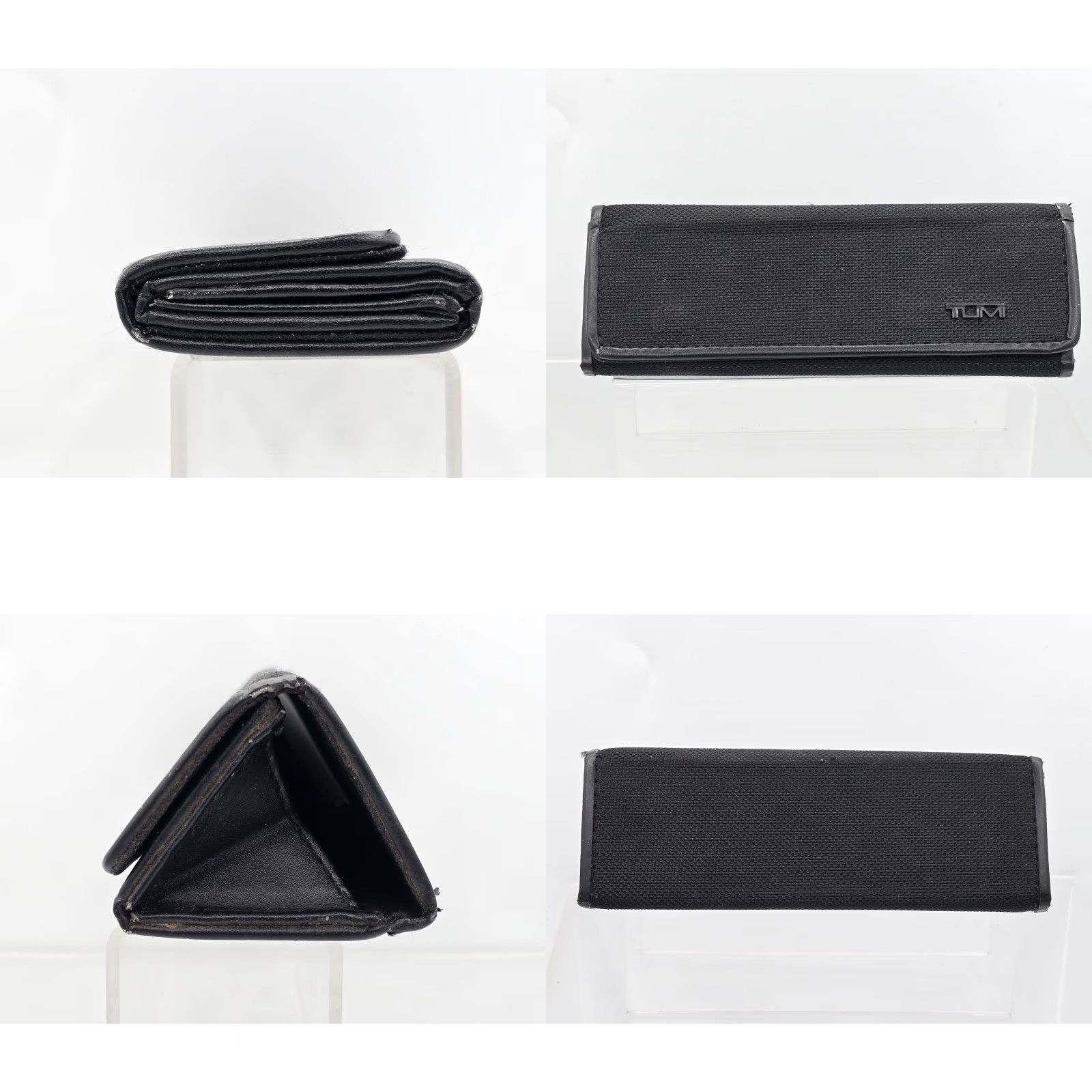 Tumi Tumi Glasses Case - Unisex Nylon Triangle Fold Up - Black - 2000s Vintage? Size ONE SIZE - 8 Thumbnail