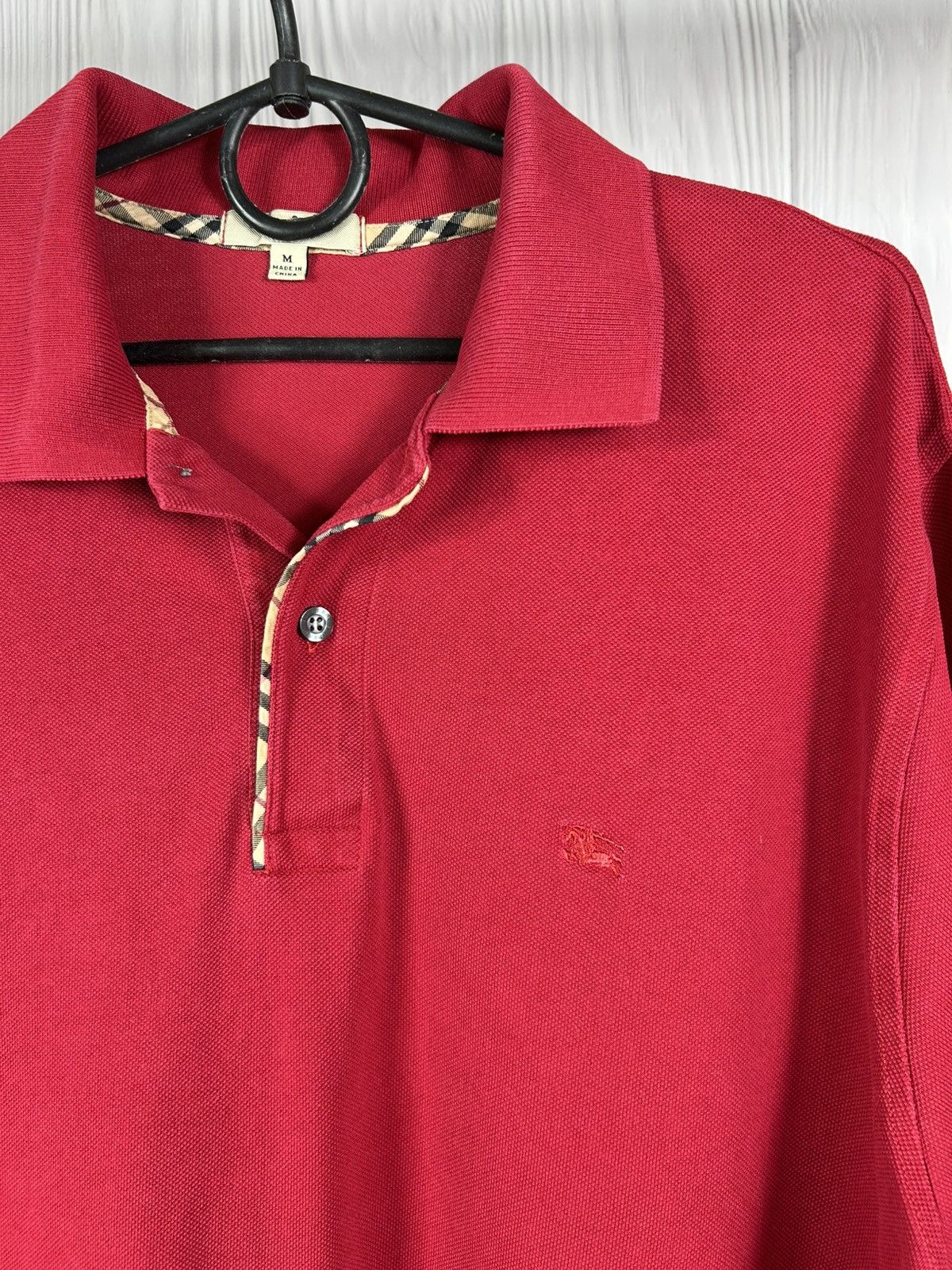 Burberry Burberry London Nova Check Red Polo Shirt Size M Size US M / EU 48-50 / 2 - 4 Thumbnail
