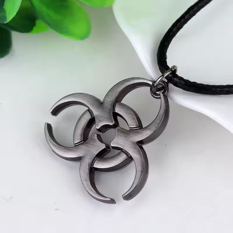 Japanese Brand × Vintage Biochemical Crisis Symbol Black Leather Necklace Size ONE SIZE - 3 Thumbnail