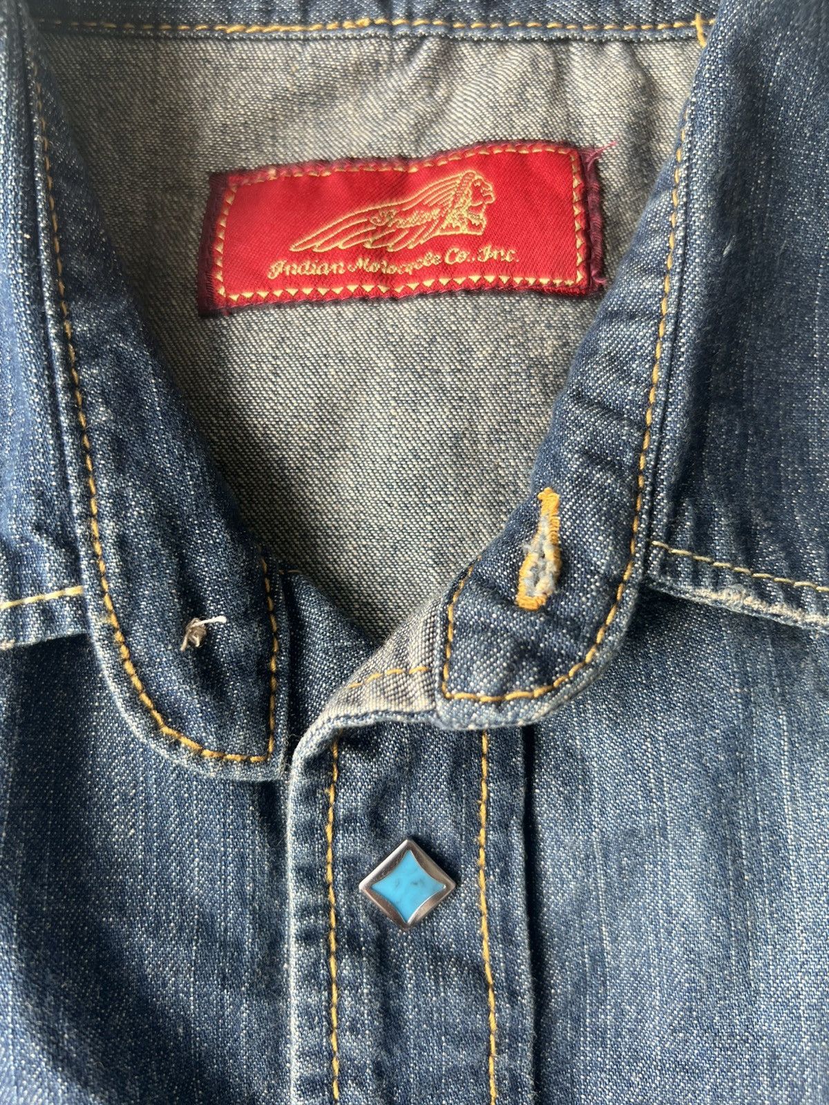 Indian Motorcycle Indian Motocycle Embroidery Turquoise Snap Western Shirt Jkt Size US M / EU 48-50 / 2 - 6 Thumbnail