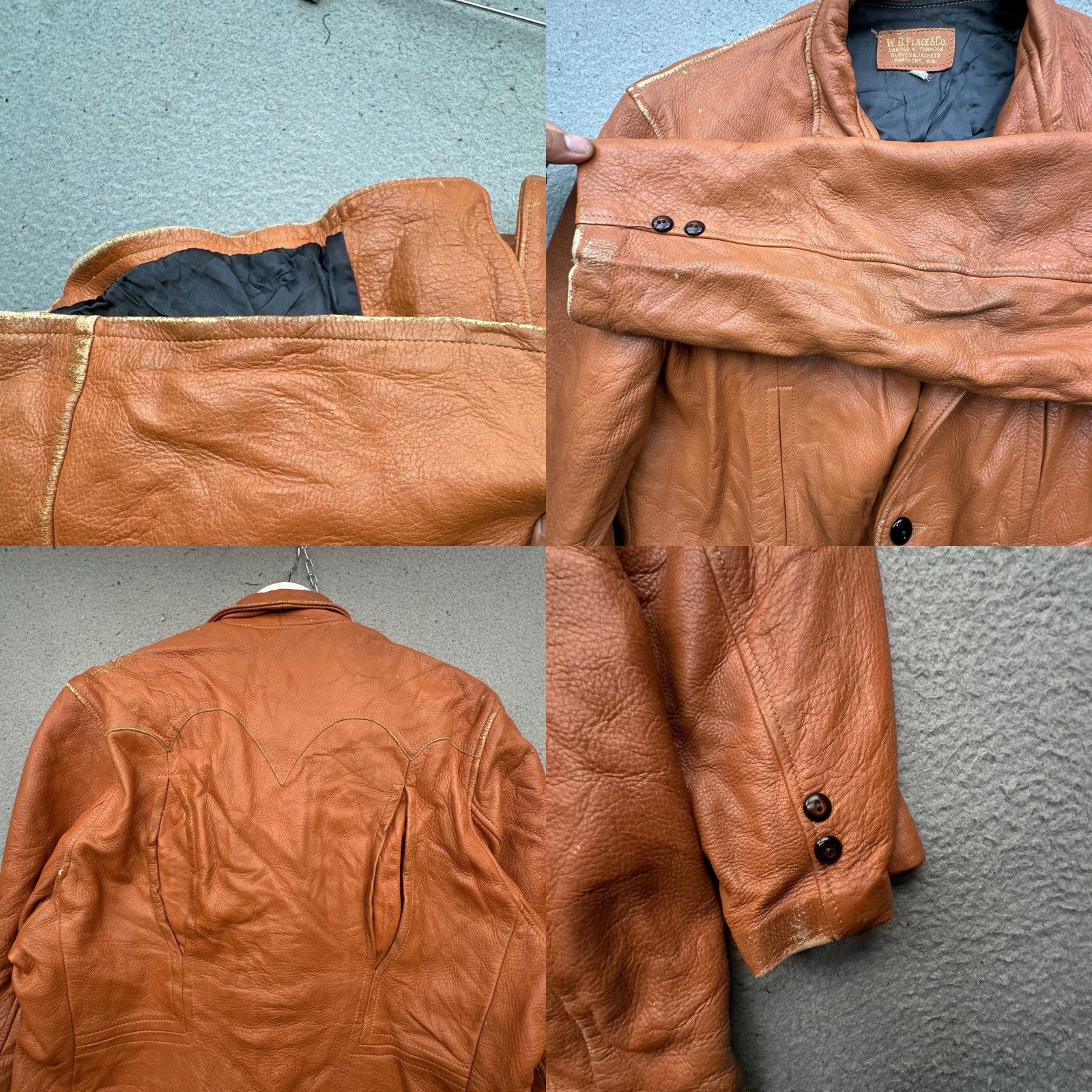 Vintage VINTAGE 70s WB Place & Co Deerskin Leather Coat Jacket Mens 42 Large Brown Overcoat Leather Coat Mens 42 Brown Mens Size US XS / EU 42 / 0 - 8 Thumbnail