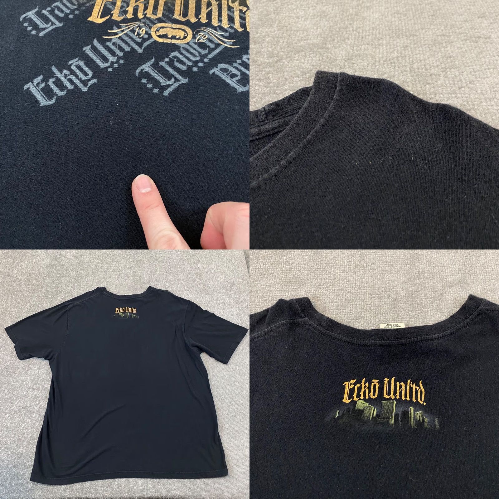 Ecko Unltd. Ecko Unltd. Shirt Mens 3XL Black Spraypaint Graffiti Rhino Grunge Streetwear Y2K Size US XXL / EU 58 / 5 - 8 Thumbnail