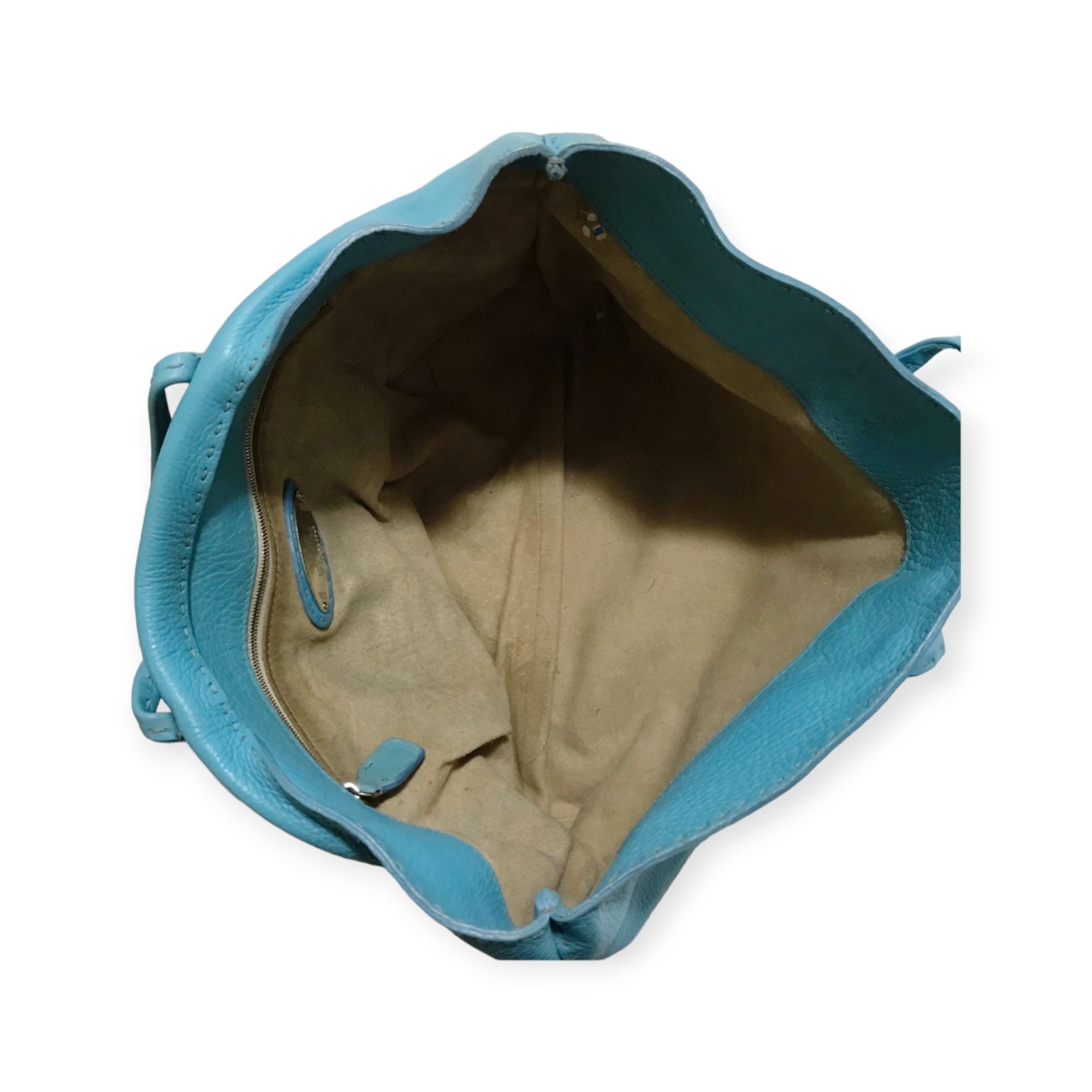 Fendi Fendi Selleria Blue Leather Tote Handcrafted Roll Bag Italy Size ONE SIZE - 4 Thumbnail