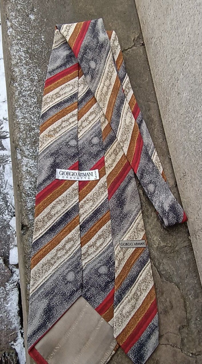 Giorgio Armani Giorgio Armani striped silk tie vintage Size ONE SIZE - 6 Thumbnail